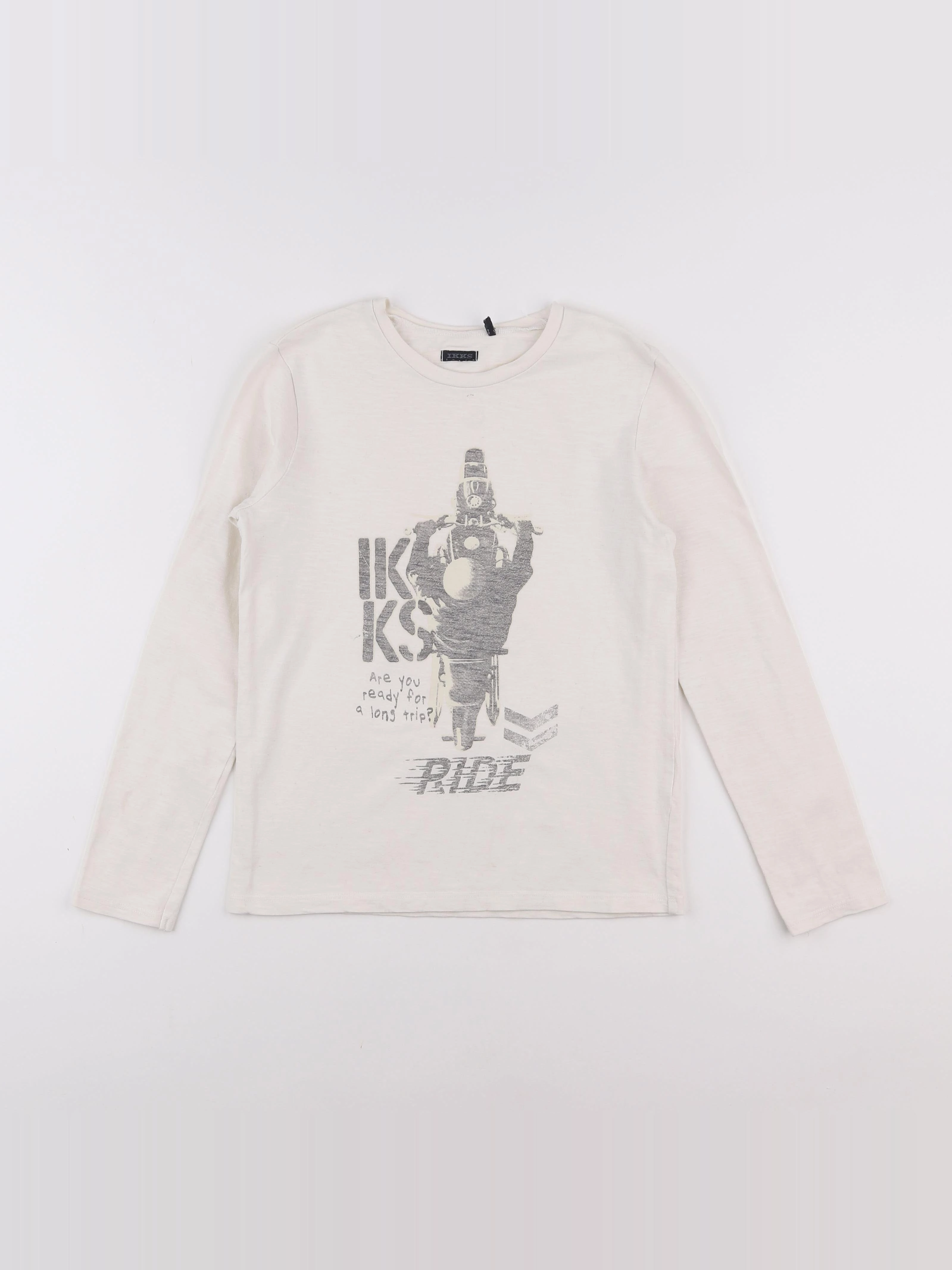 IKKS - tee-shirt blanc - 10 ans