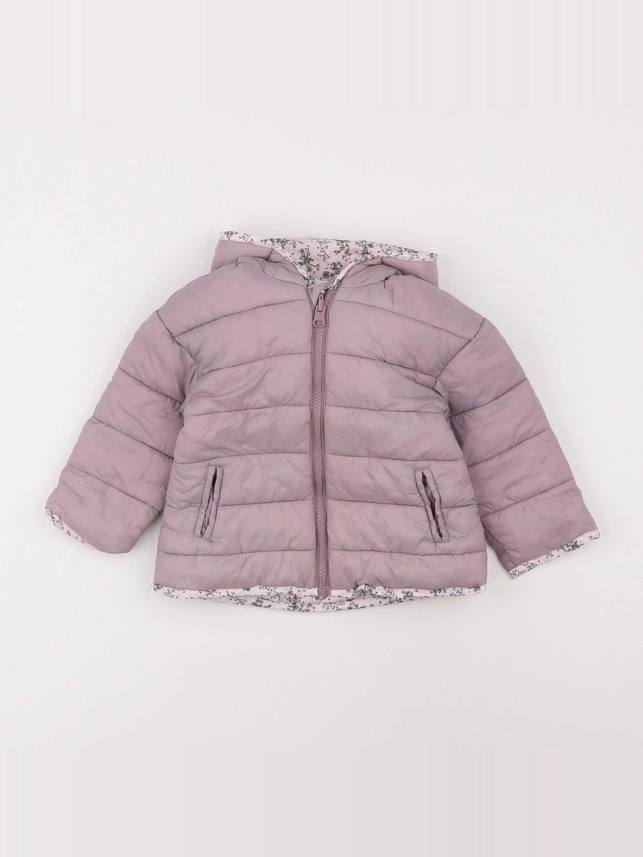 Vertbaudet - doudoune réversible violet - 2 ans