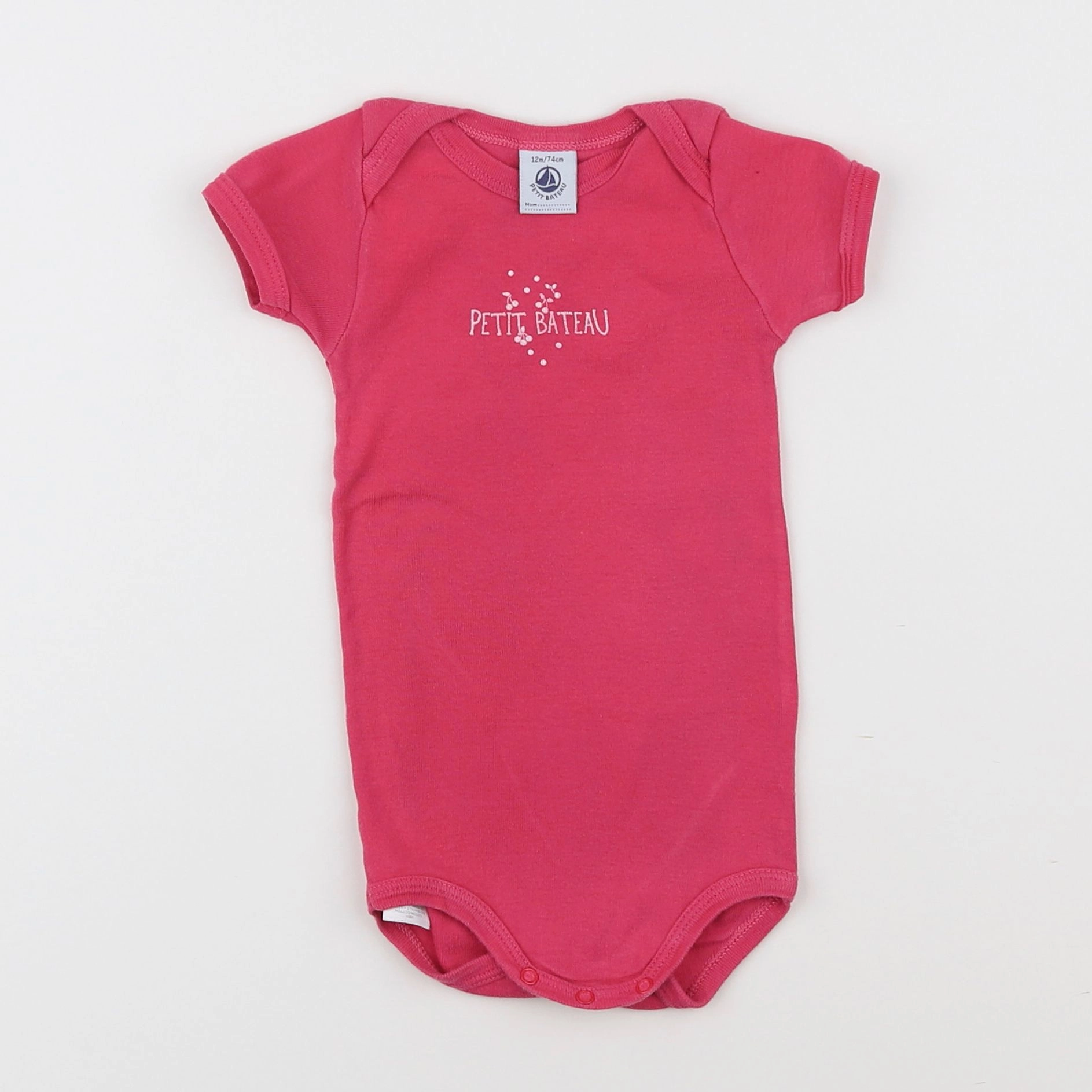 Petit Bateau - body rose - 12 mois