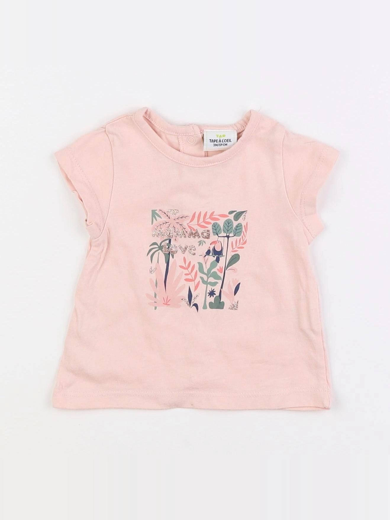 Tape à l'oeil - tee-shirt rose - 3 mois