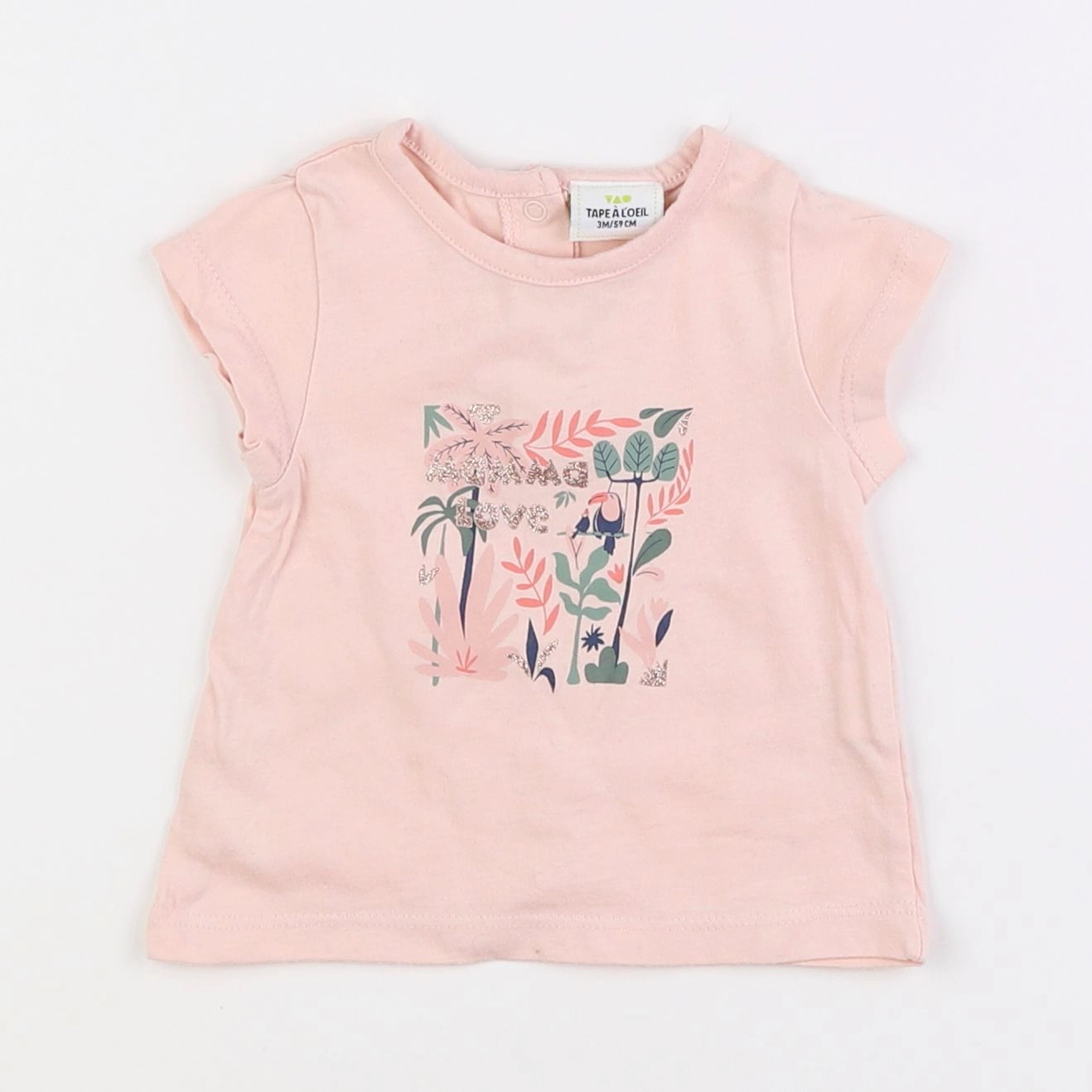 Tape à l'oeil - tee-shirt rose - 3 mois