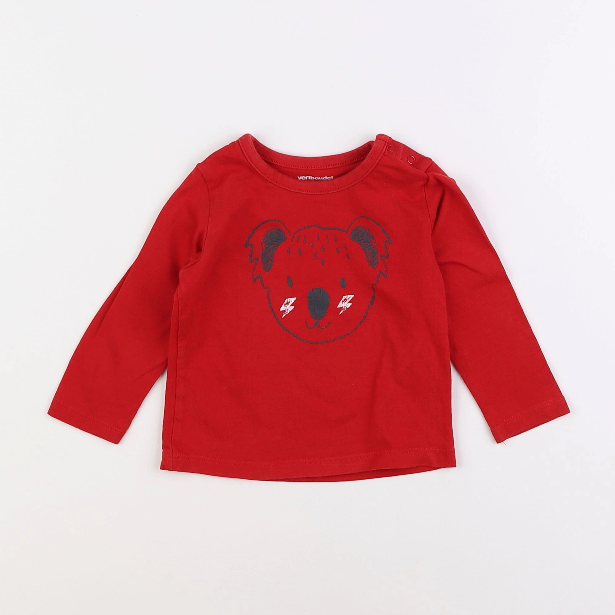 Vertbaudet - tee-shirt rouge - 12 mois