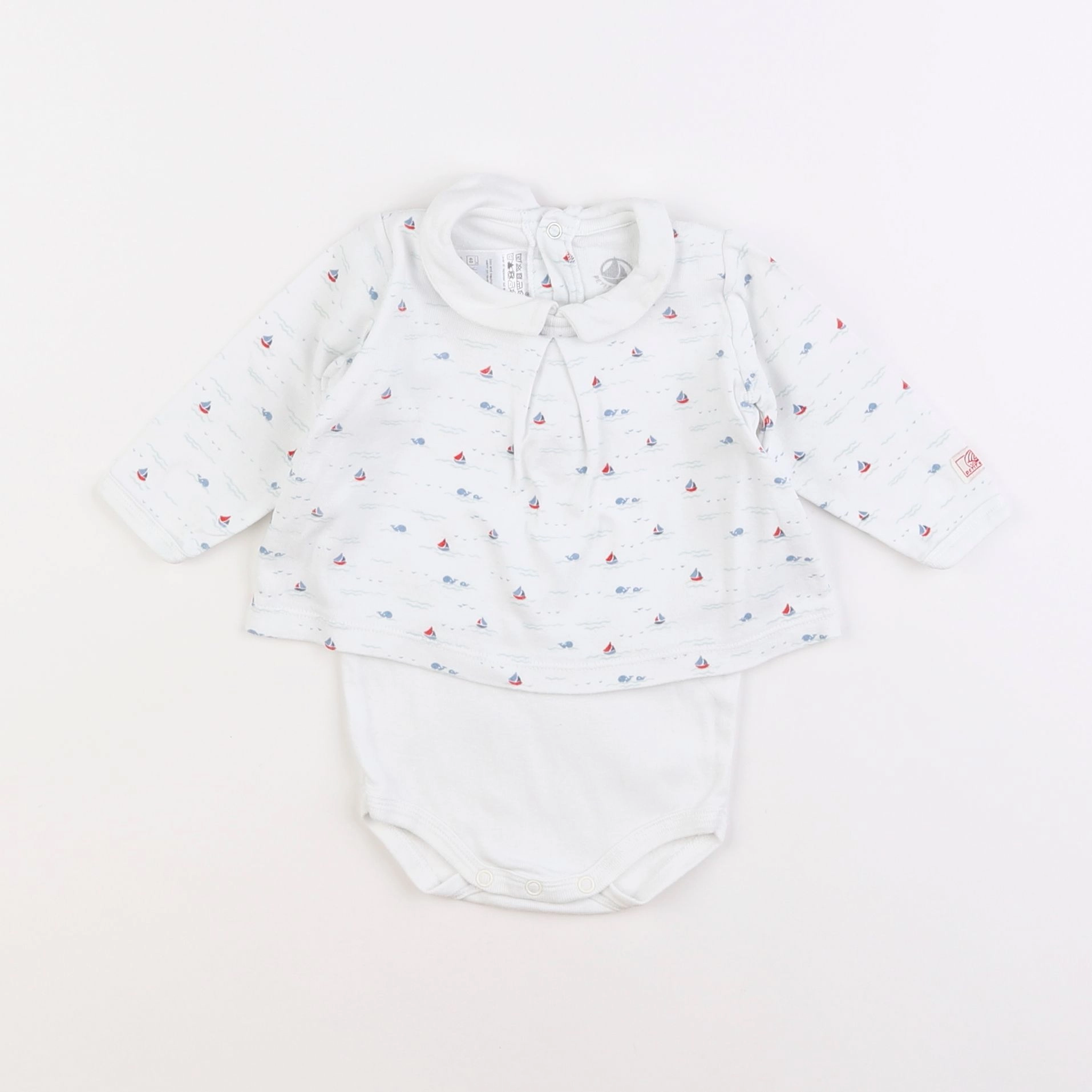 Petit Bateau - body tee-shirt blanc - 3 mois