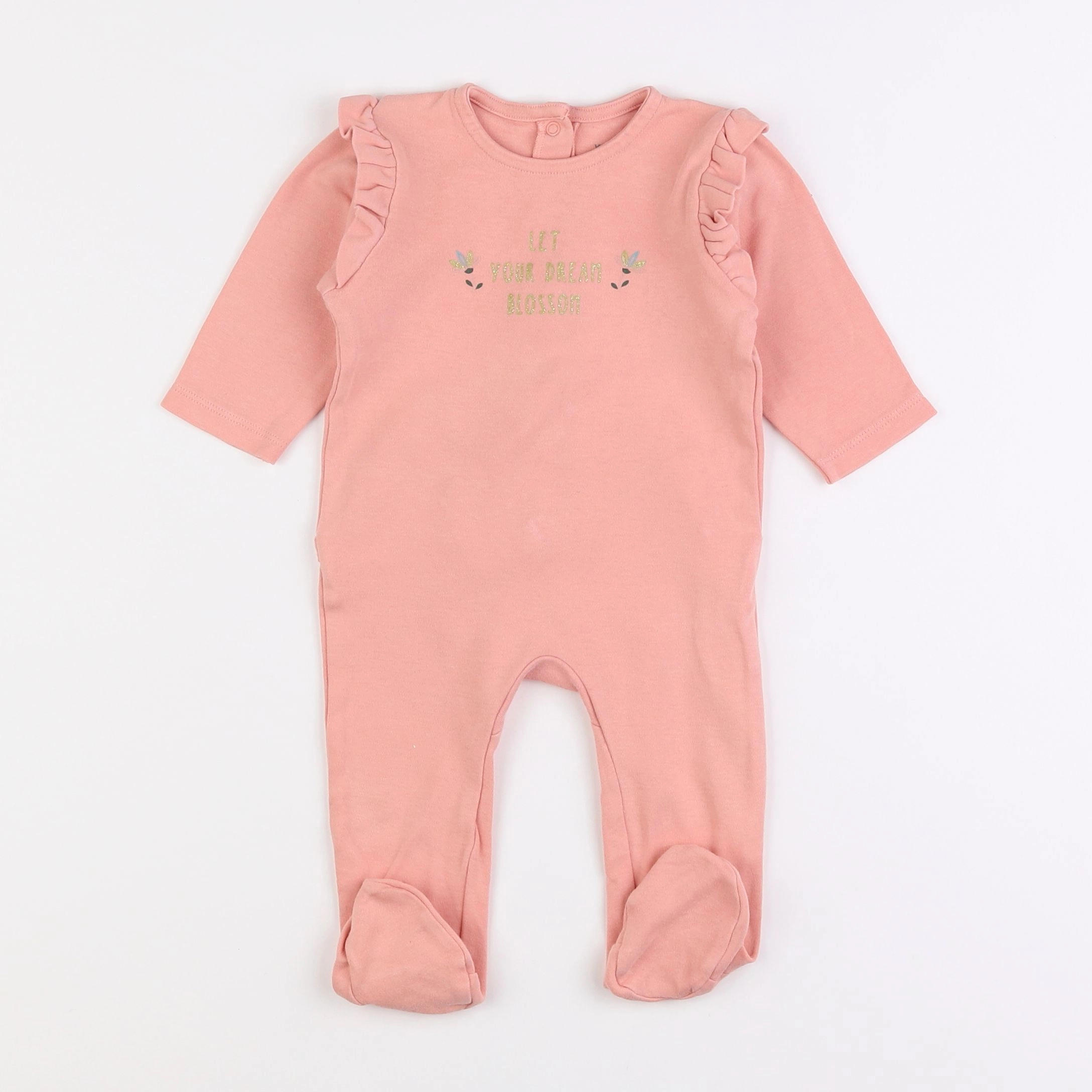 Vertbaudet - pyjama coton rose - 6 mois