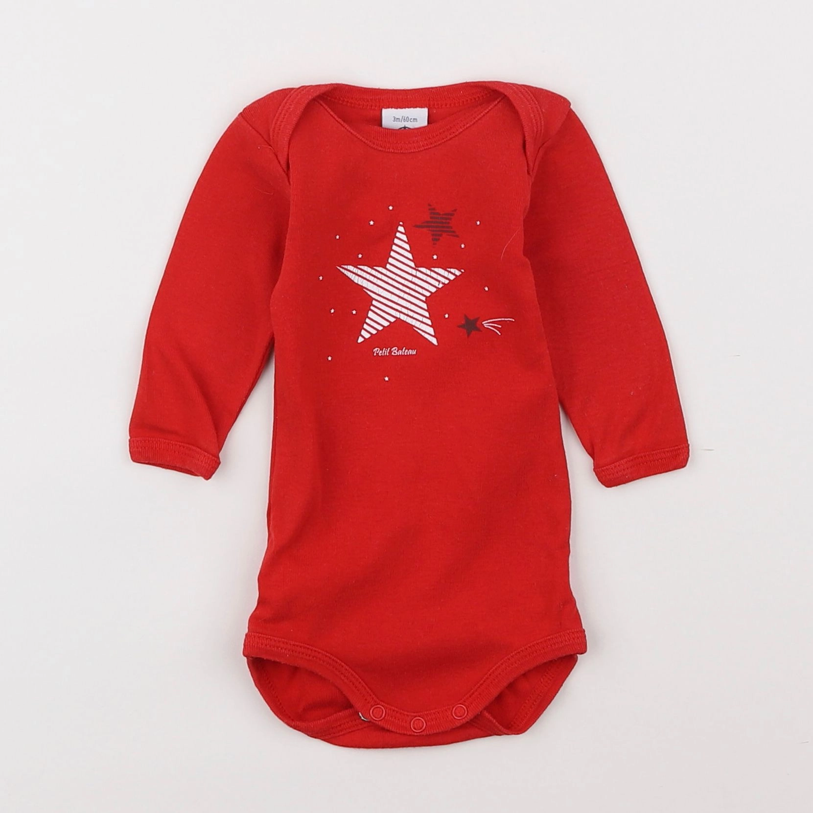 Petit Bateau - body rouge - 3 mois