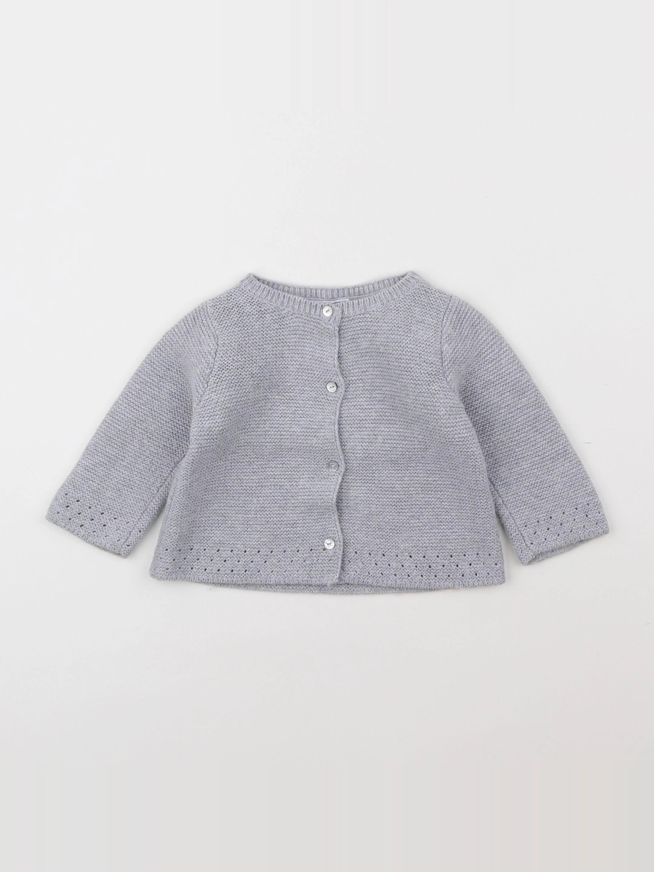 Jacadi - gilet gris - 6 mois