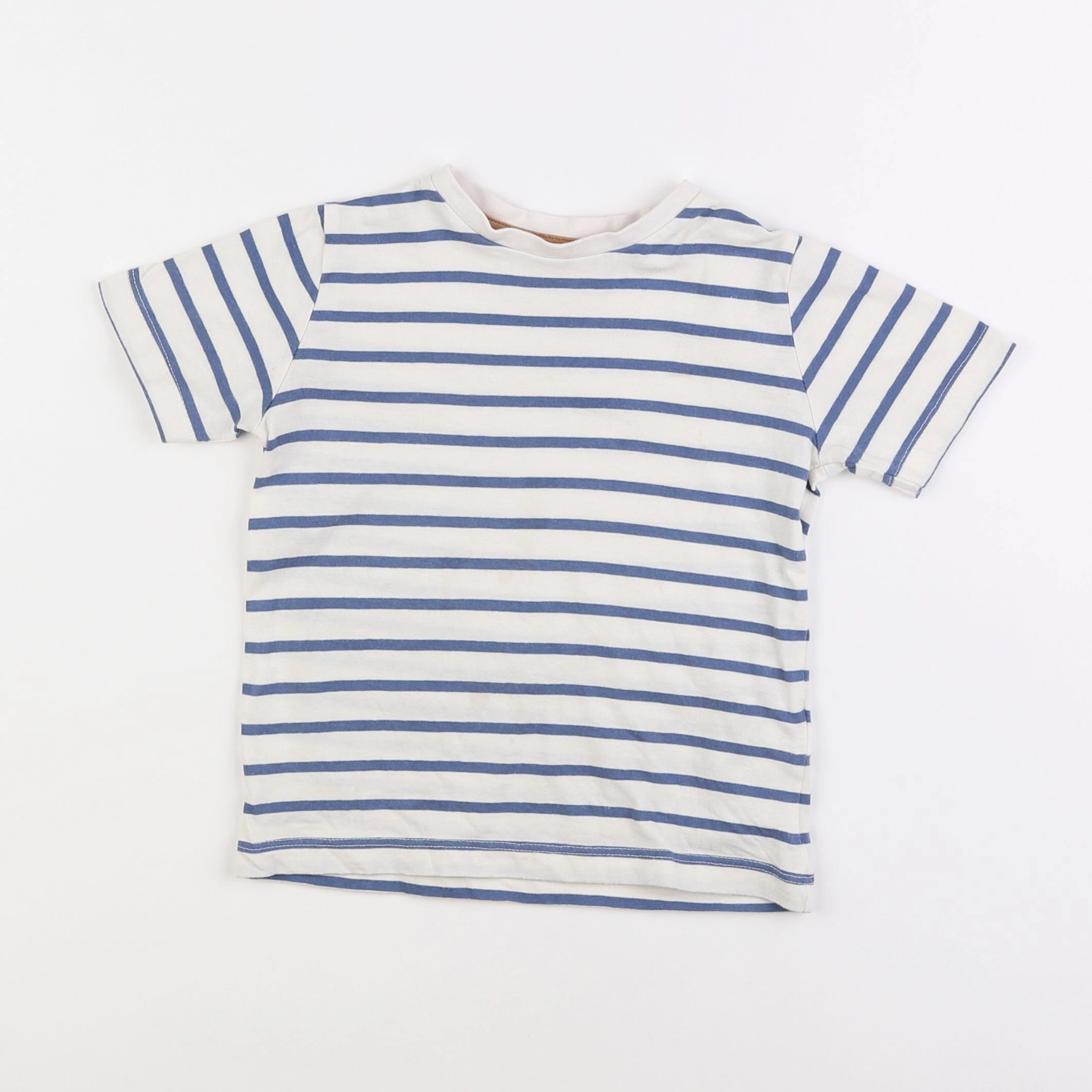 Vertbaudet - tee-shirt blanc, bleu - 4 ans