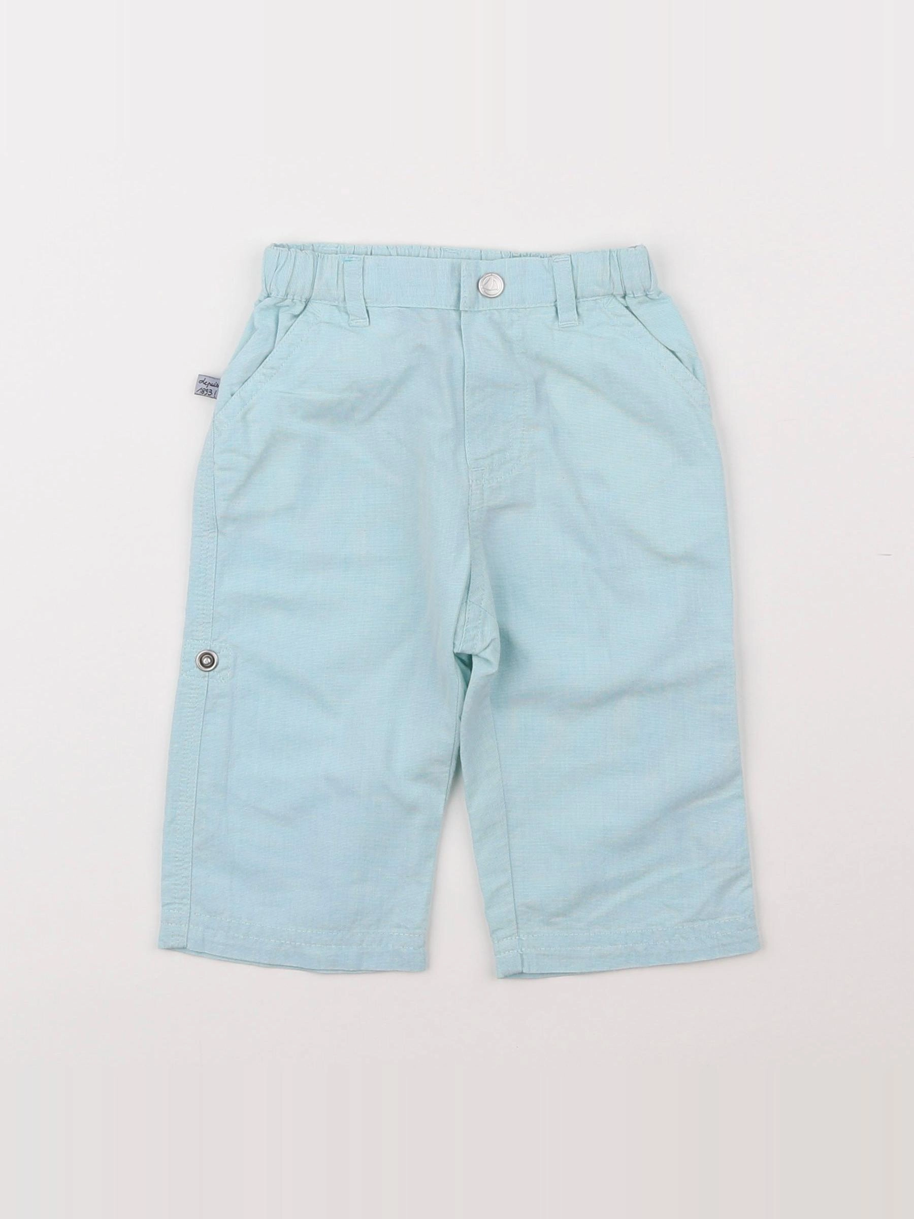 Petit Bateau - pantalon bleu - 6 mois