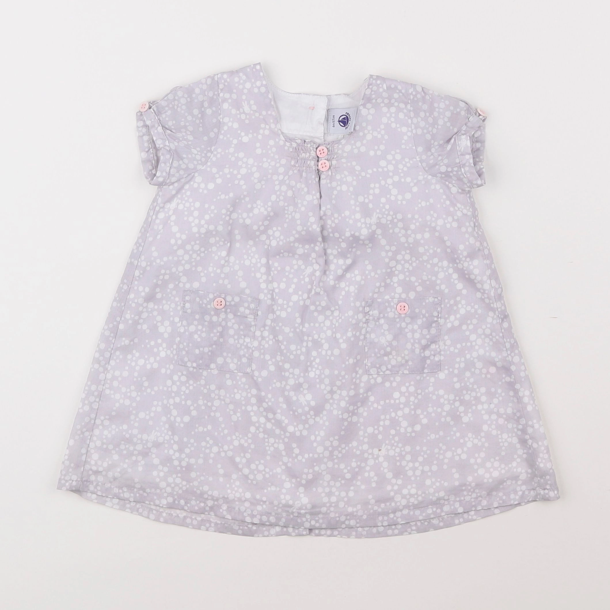 Petit Bateau - robe gris - 6 mois