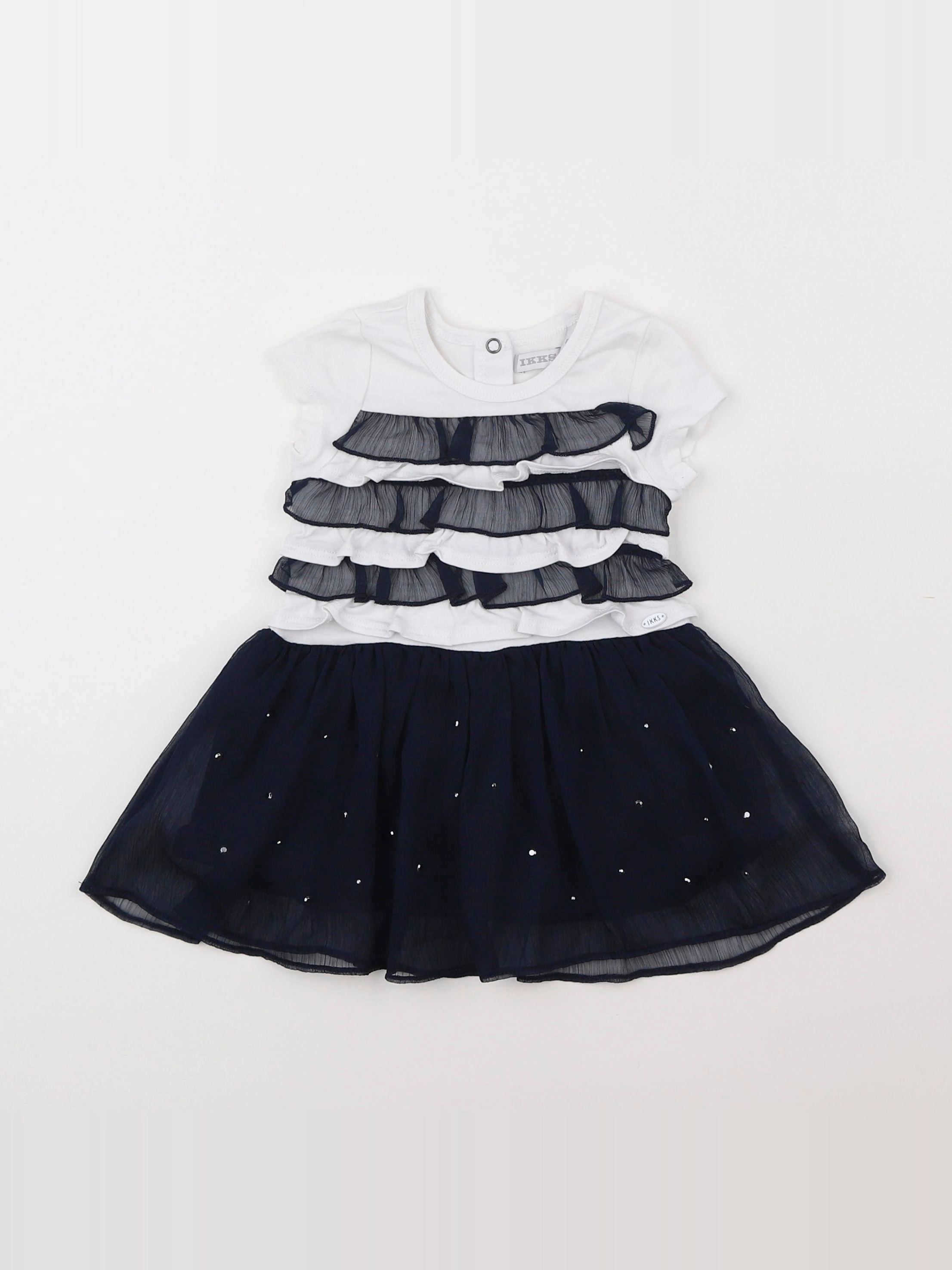 IKKS - robe blanc, bleu - 6 mois