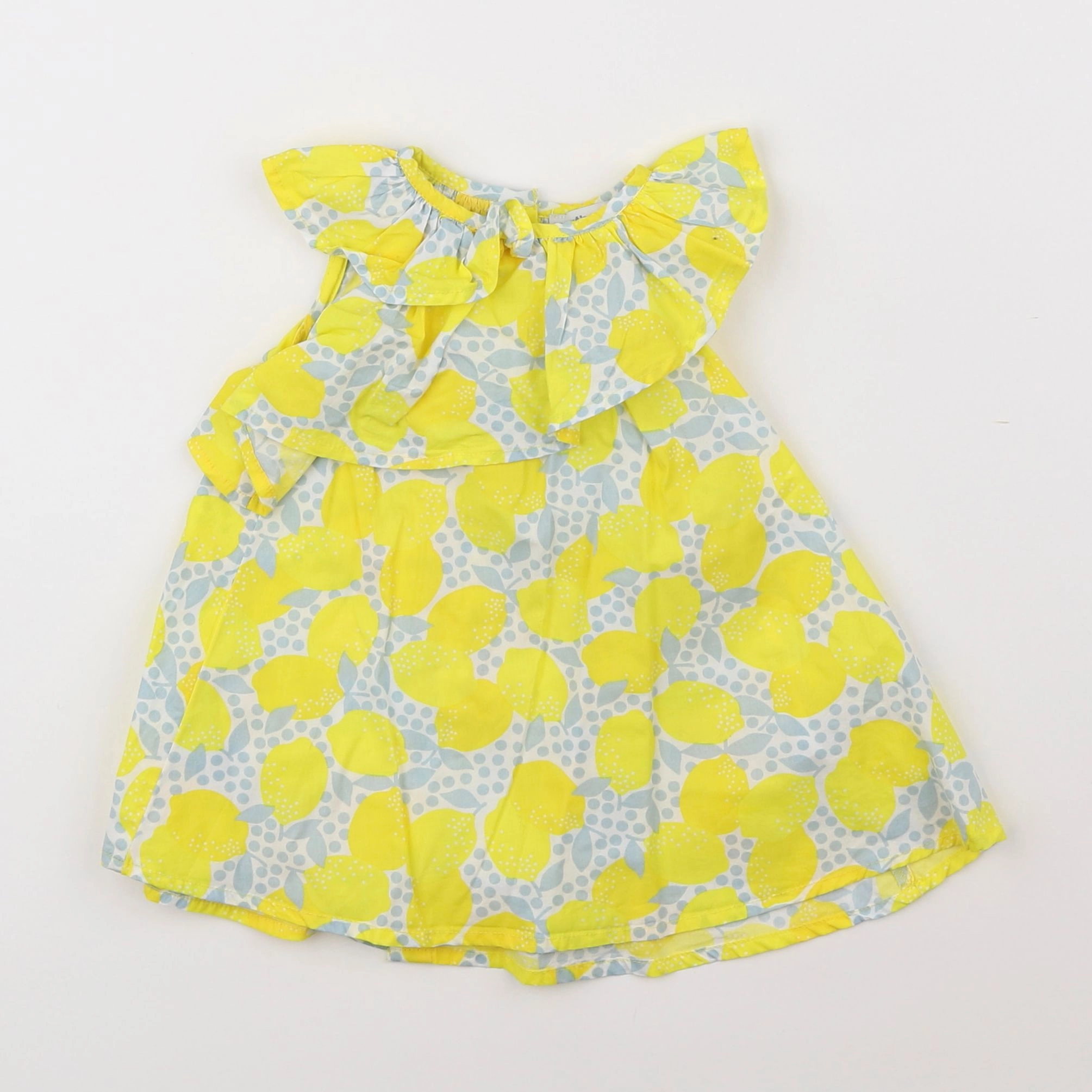 Vertbaudet - robe jaune, gris - 6 mois