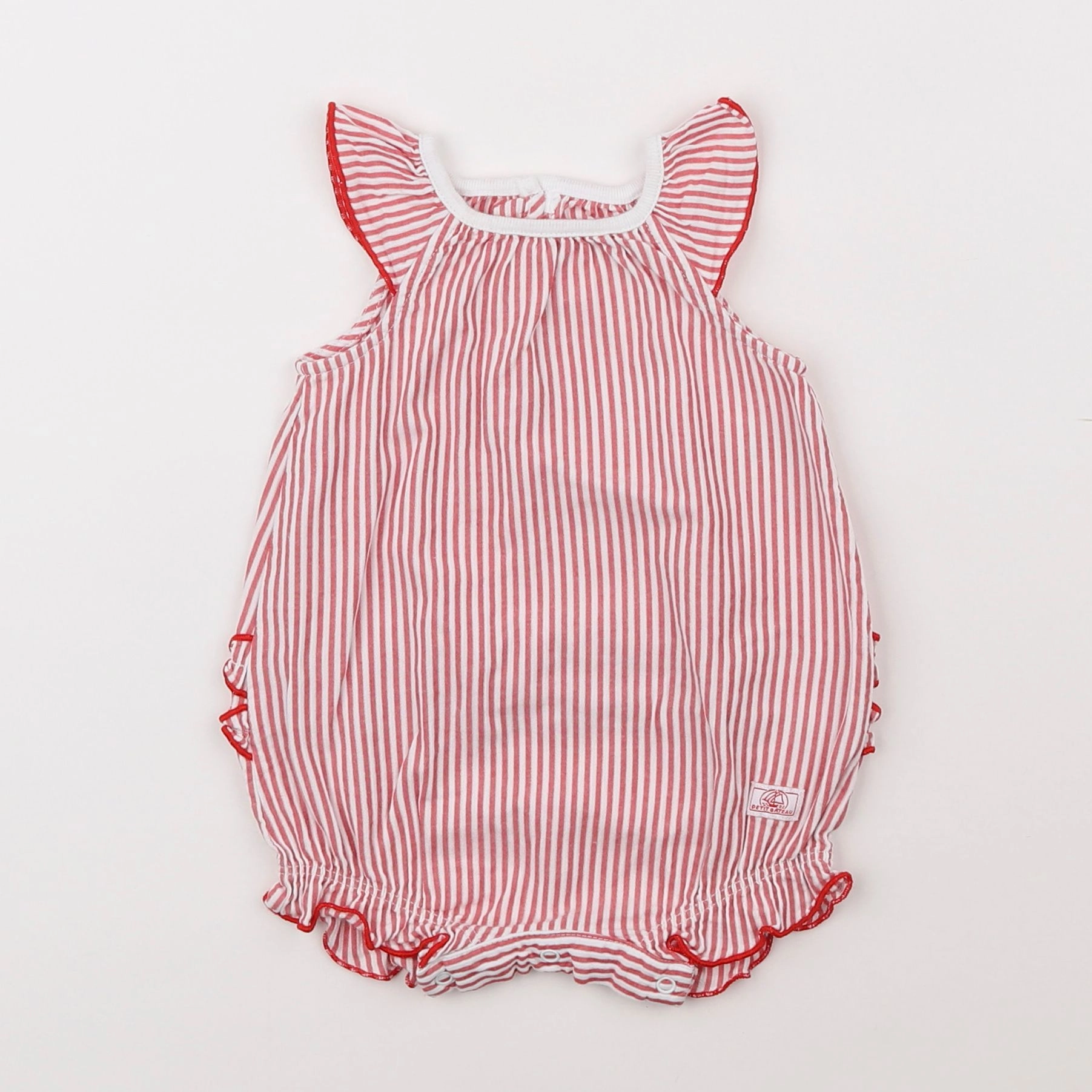 Petit Bateau - combinaison blanc, rouge - 1 mois