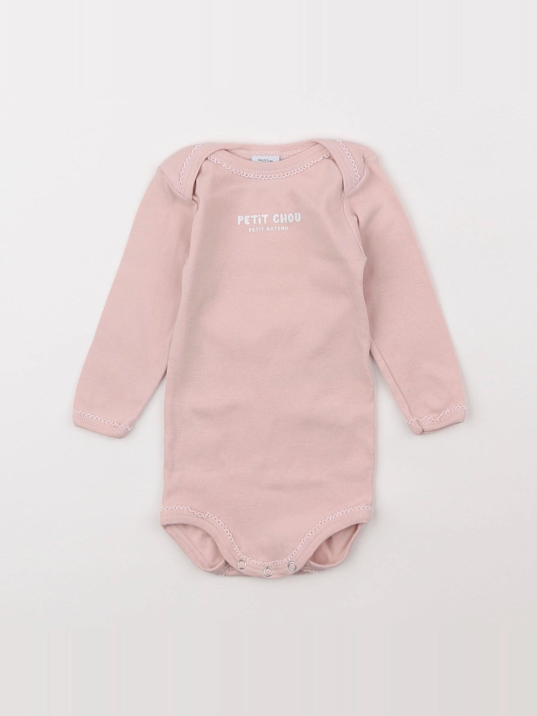 Petit Bateau - body rose - 6 mois