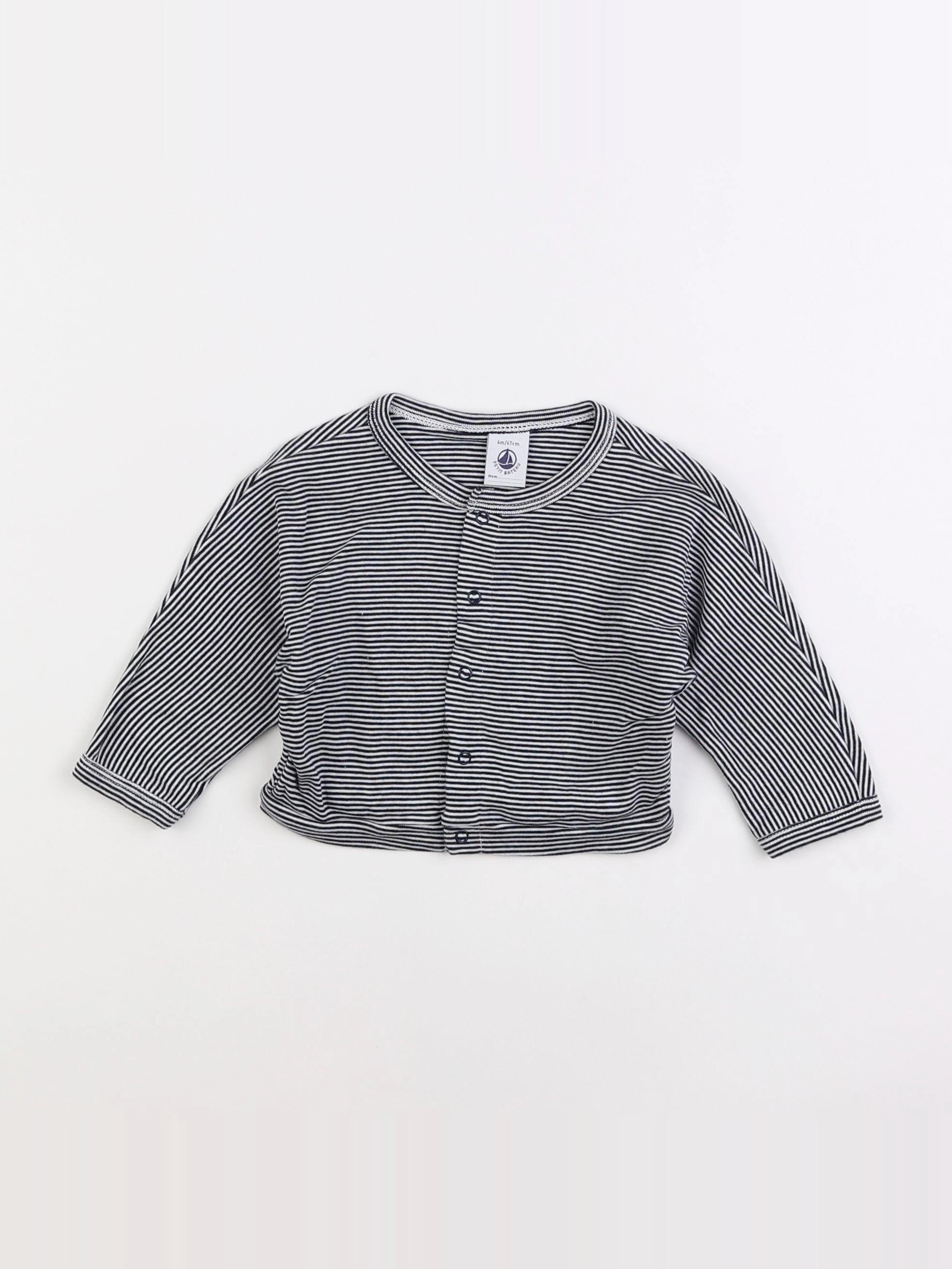 Petit Bateau - tee-shirt bleu - 6 mois