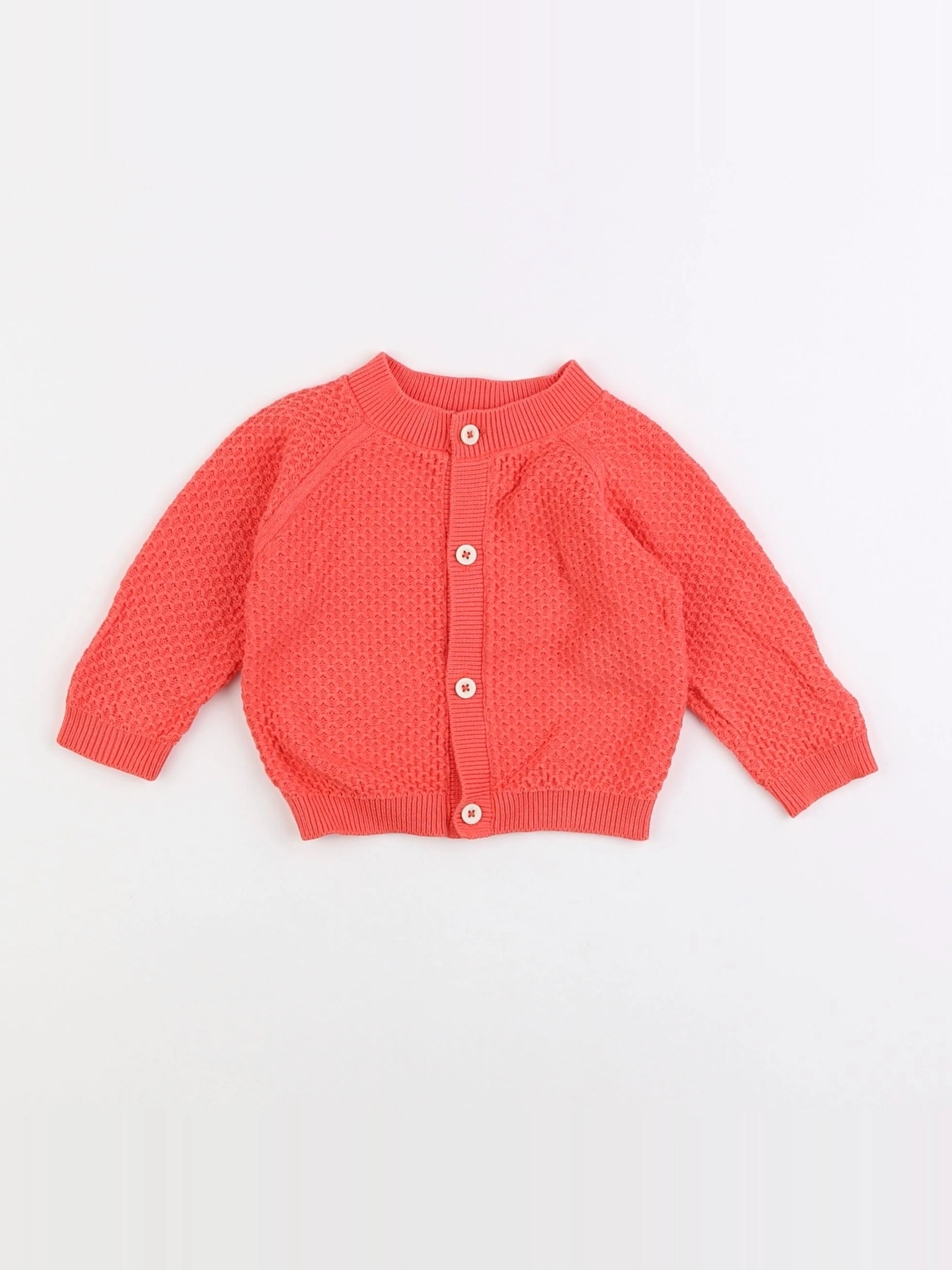 Petit Bateau - gilet orange - 6 mois