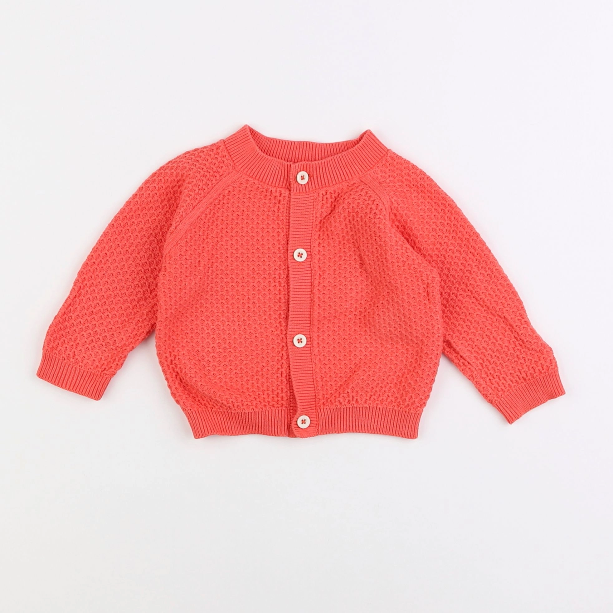 Petit Bateau - gilet orange - 6 mois