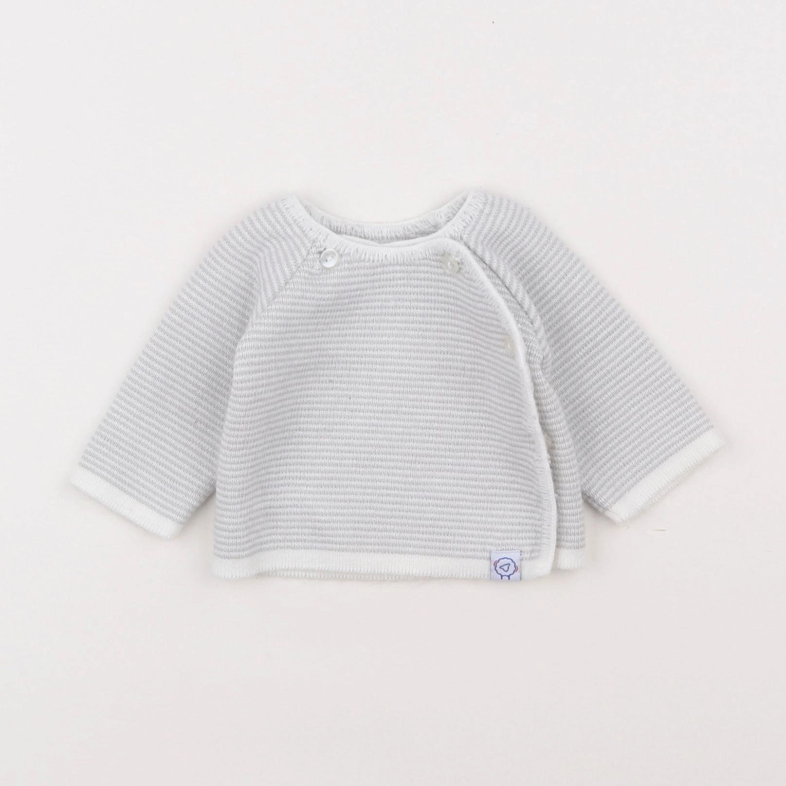La manufacture de layette - pull gris - 0/1 mois