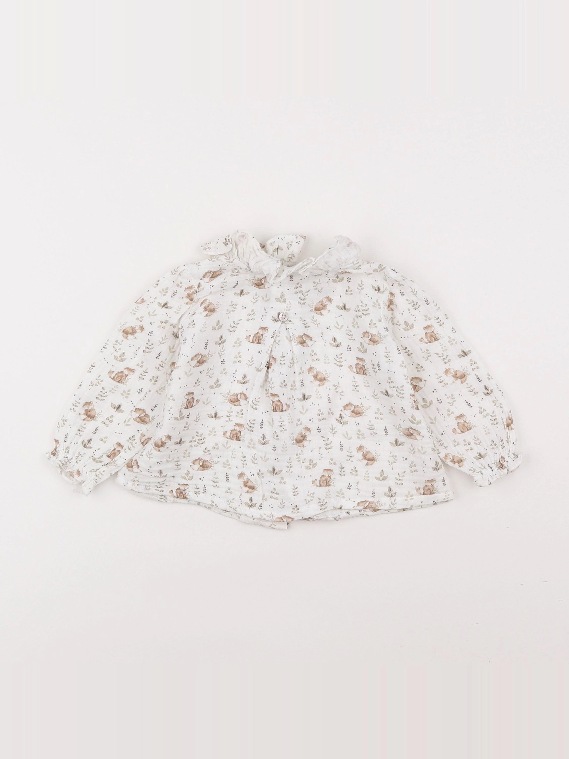 Lola Palacios - blouse blanc, marron - 6 mois