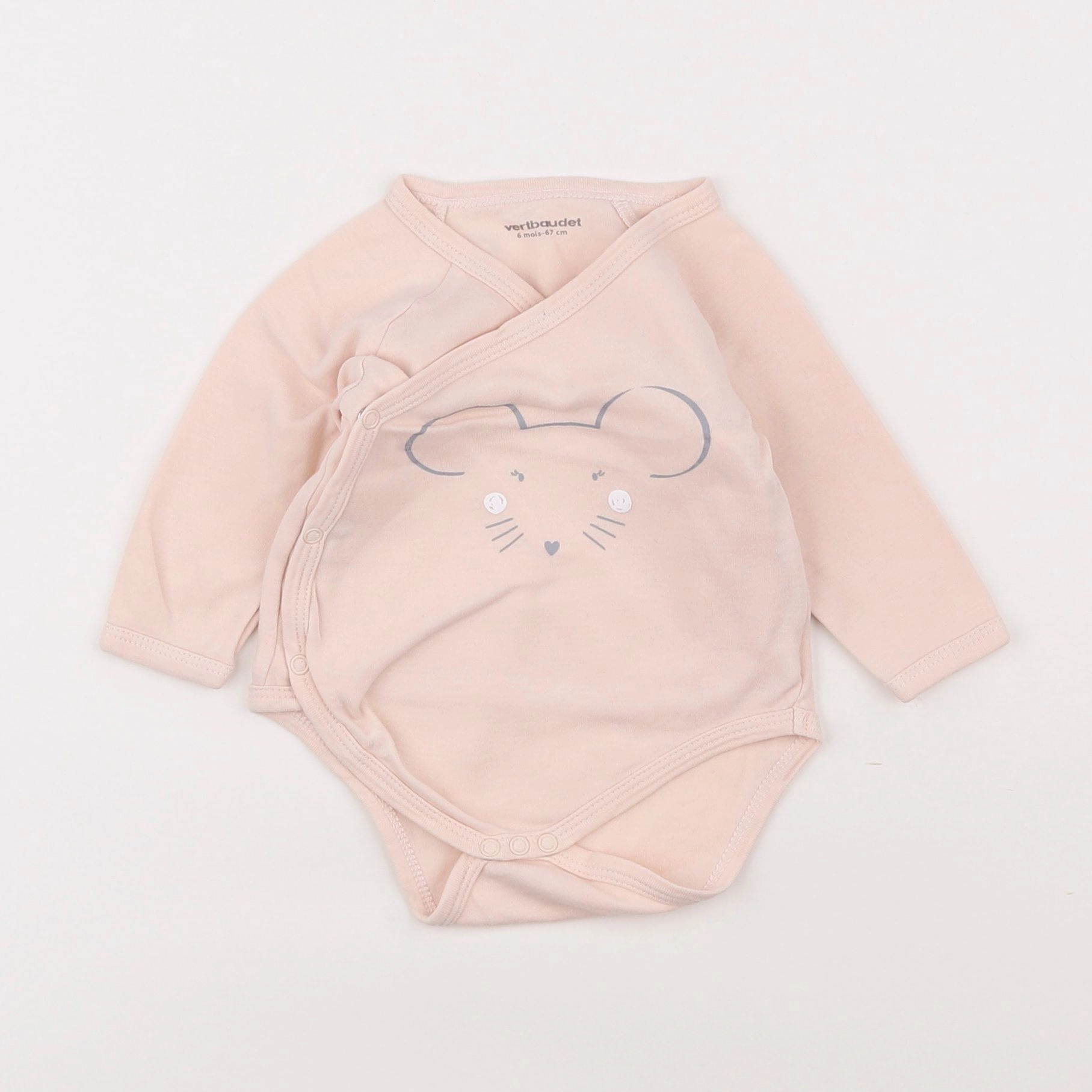 Vertbaudet - body rose - 6 mois