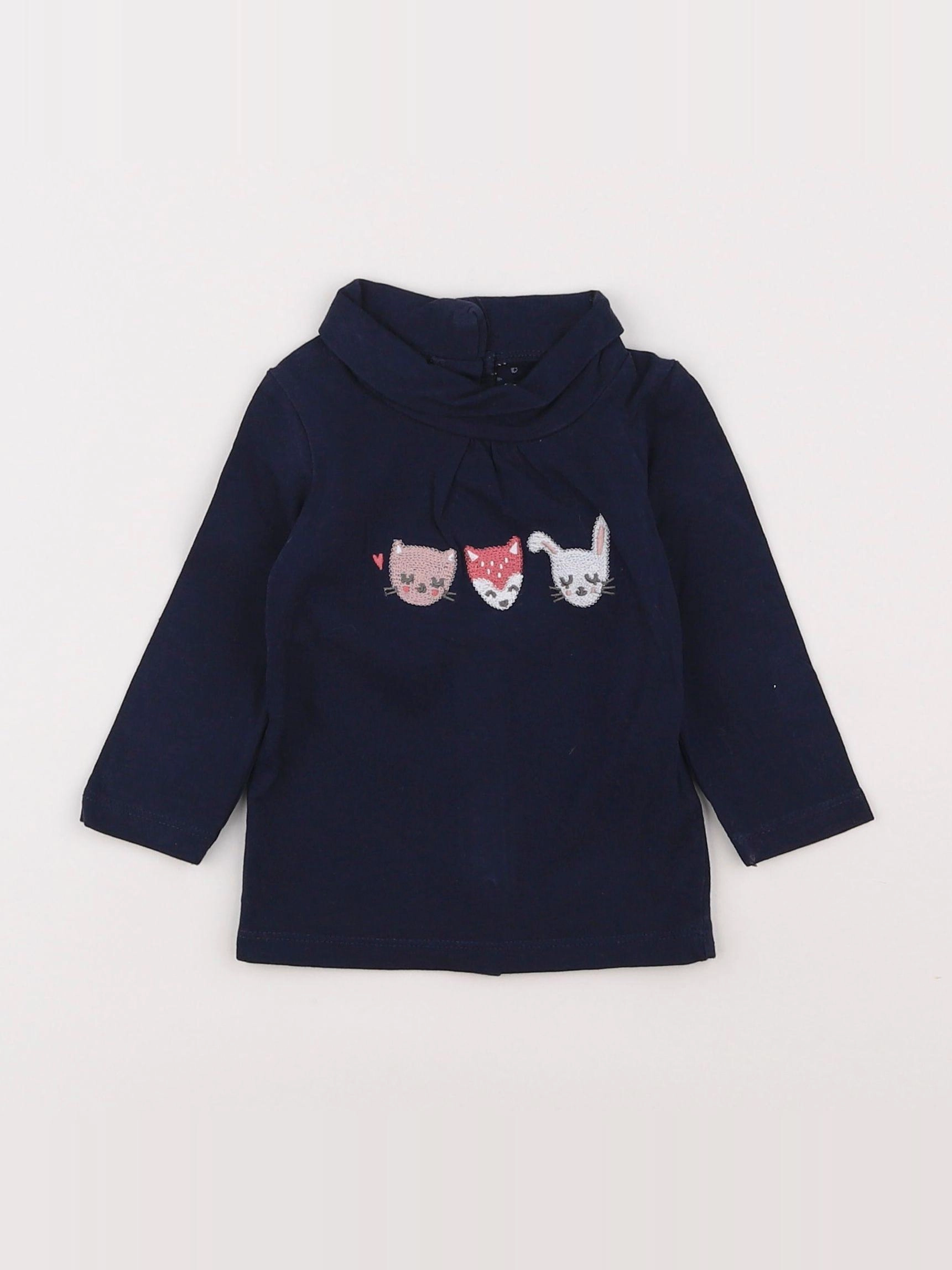 Vertbaudet - sous-pull bleu - 6 mois