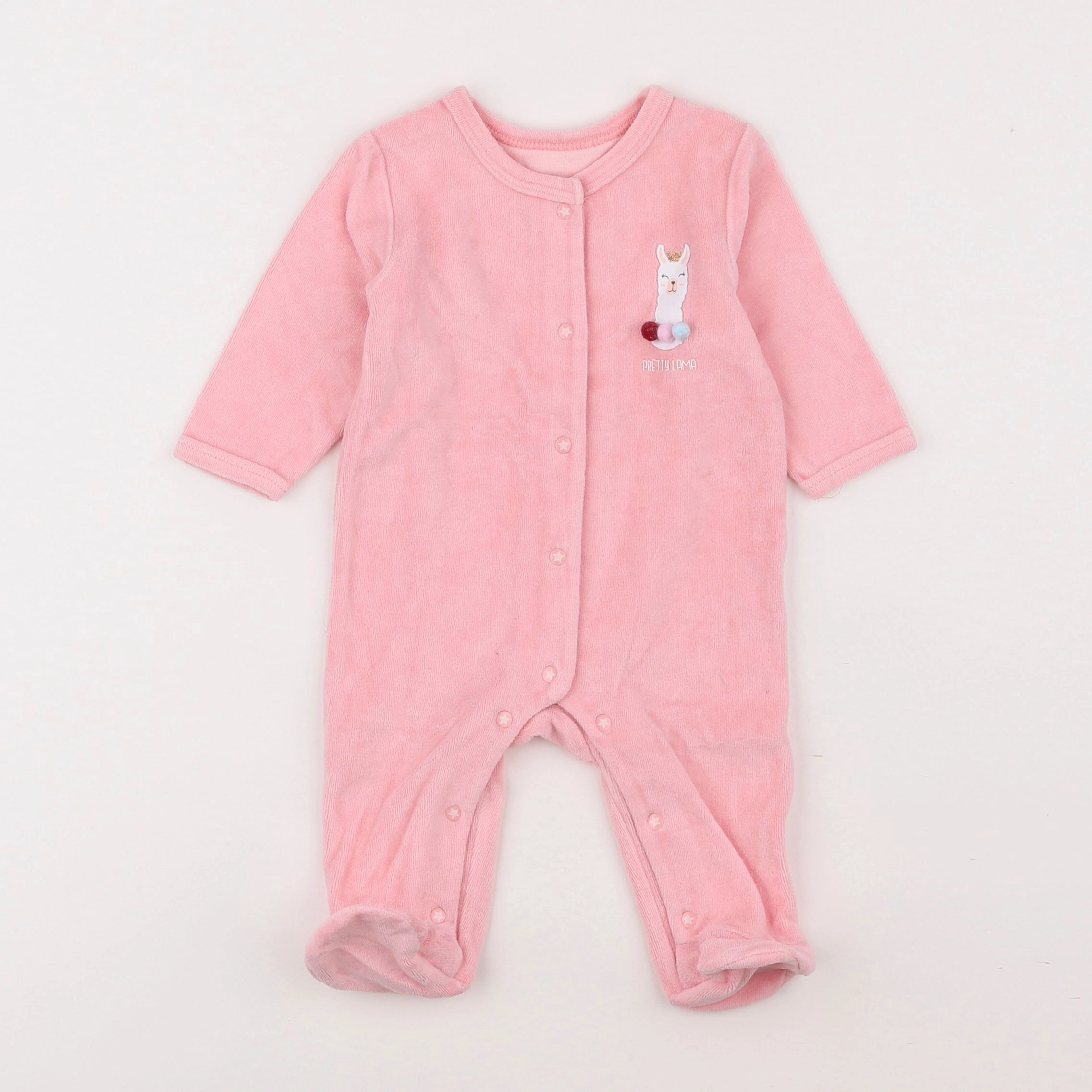 Vertbaudet - pyjama velours rose - 3 mois