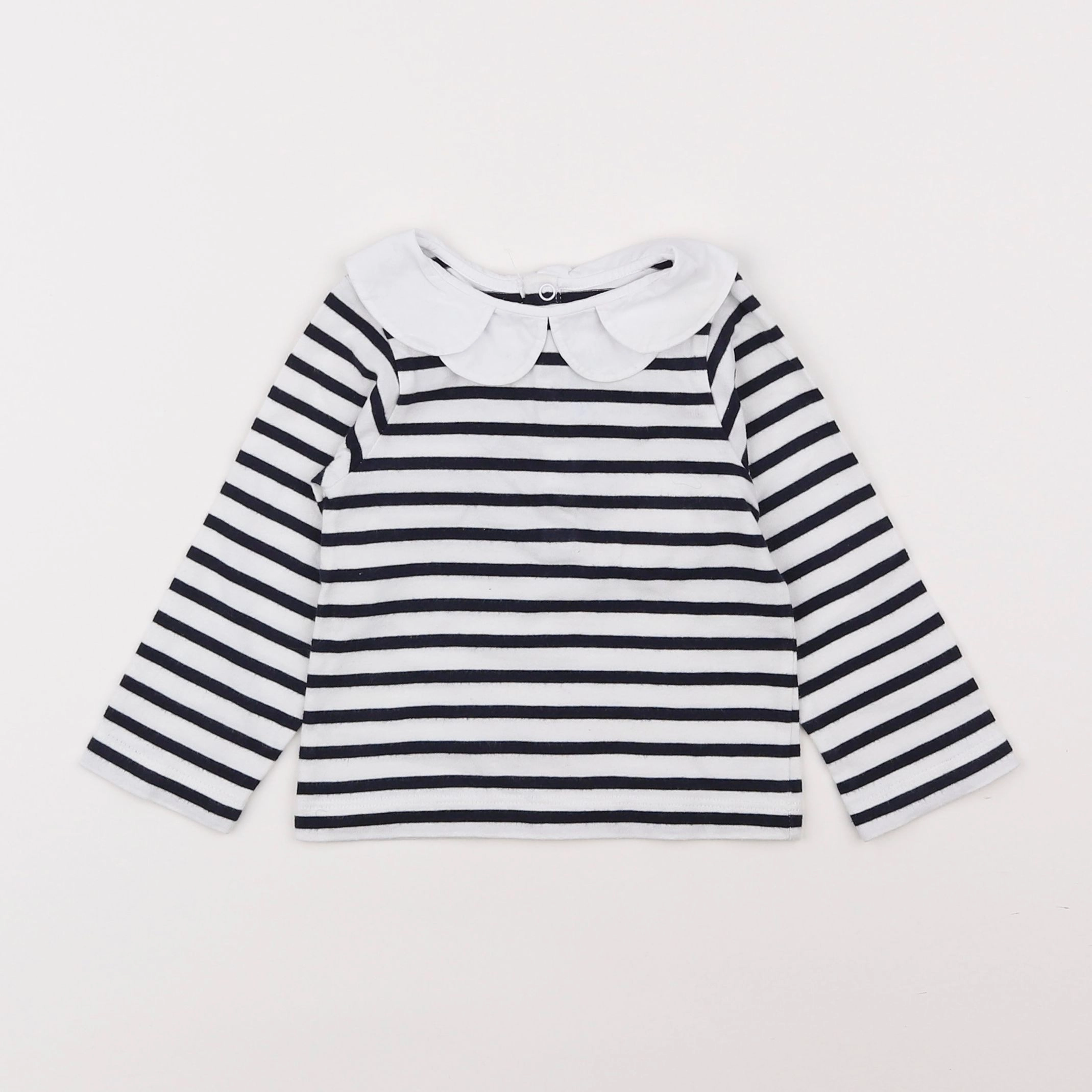Jacadi - tee-shirt blanc, bleu - 18 mois