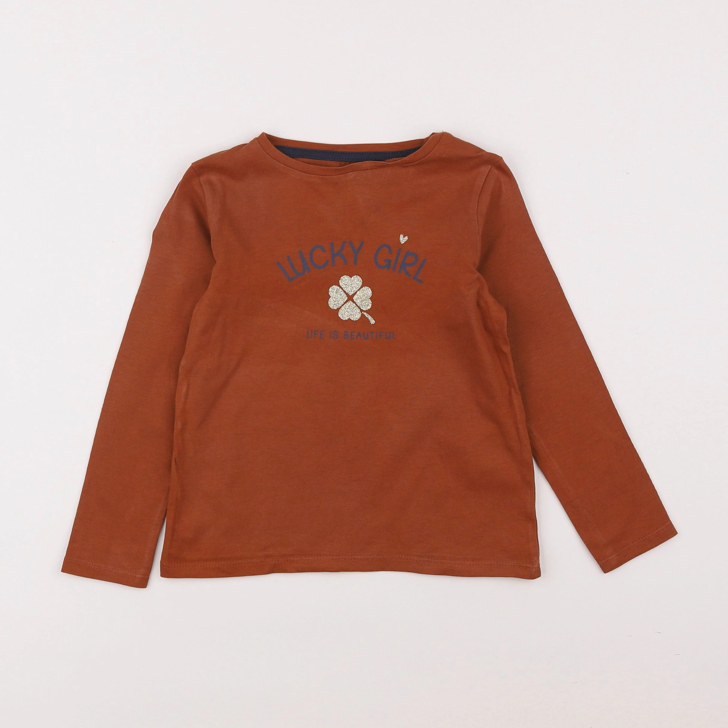 Vertbaudet - tee-shirt marron - 4 ans