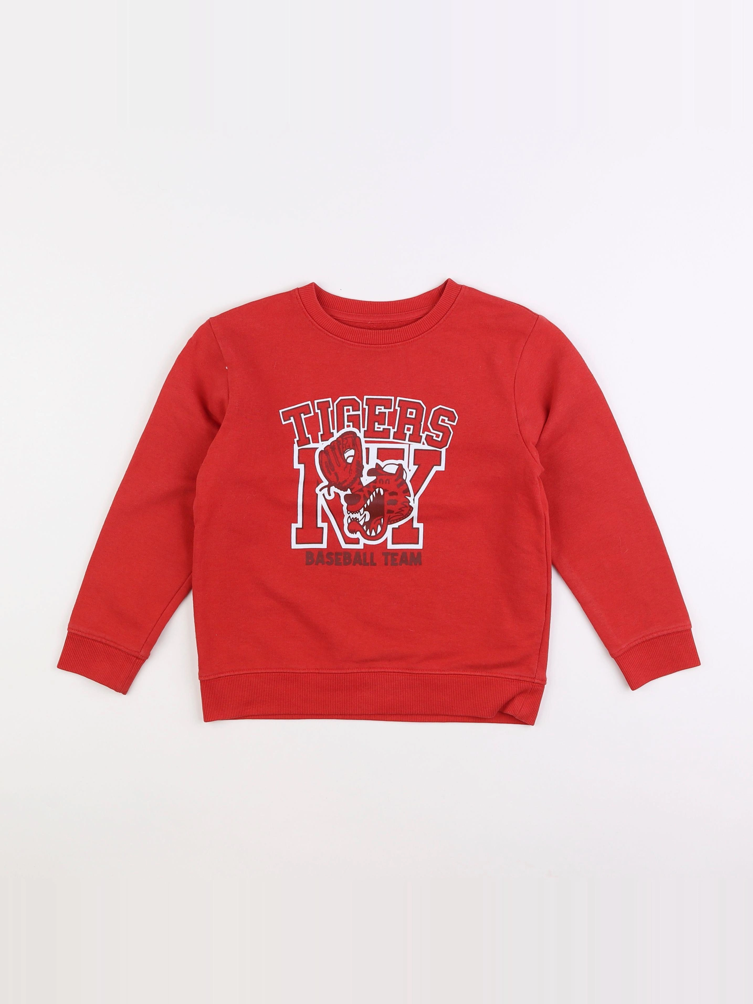 Vertbaudet - sweat rouge - 8 ans