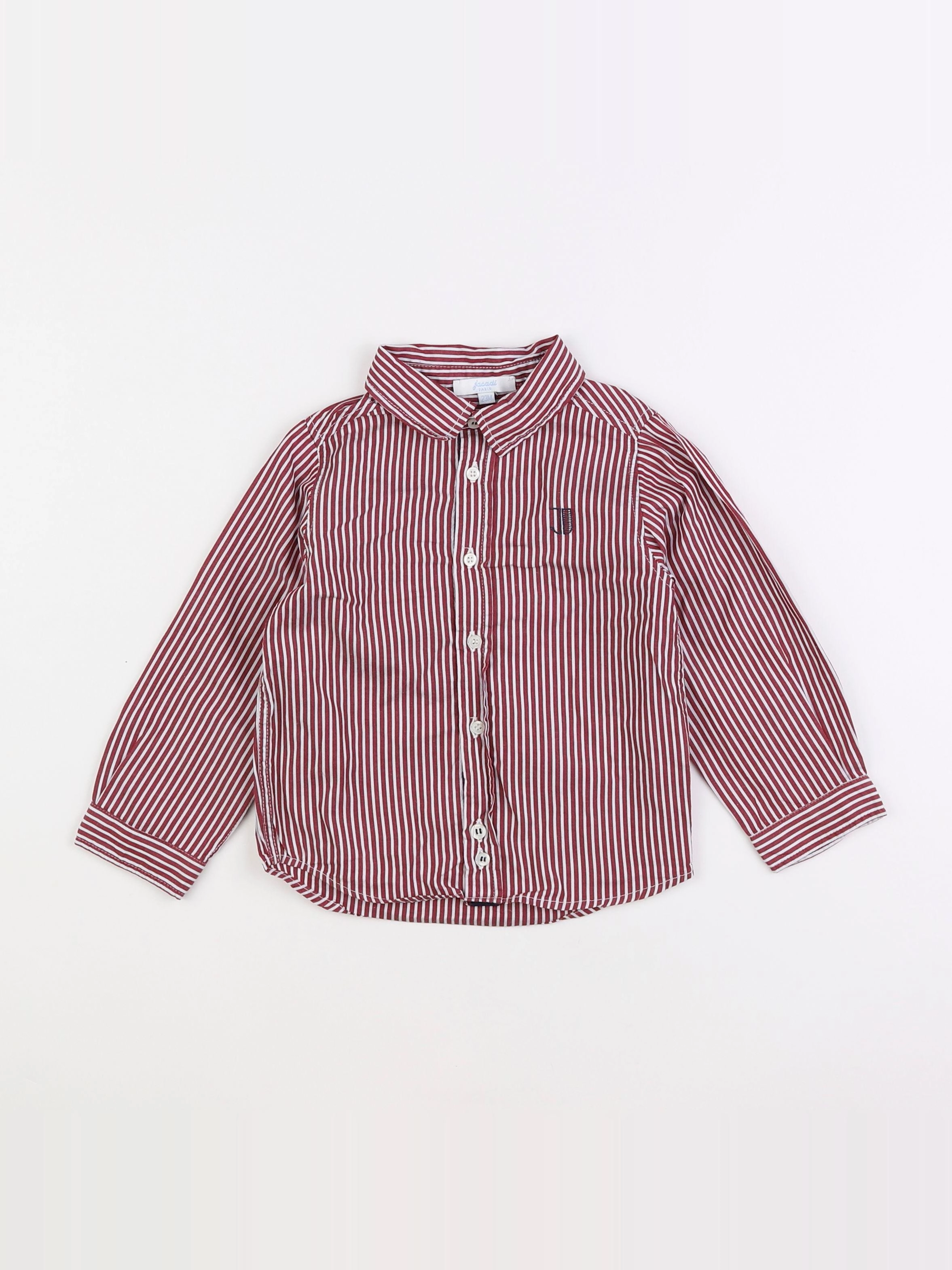 Jacadi - chemise blanc, rouge - 2 ans