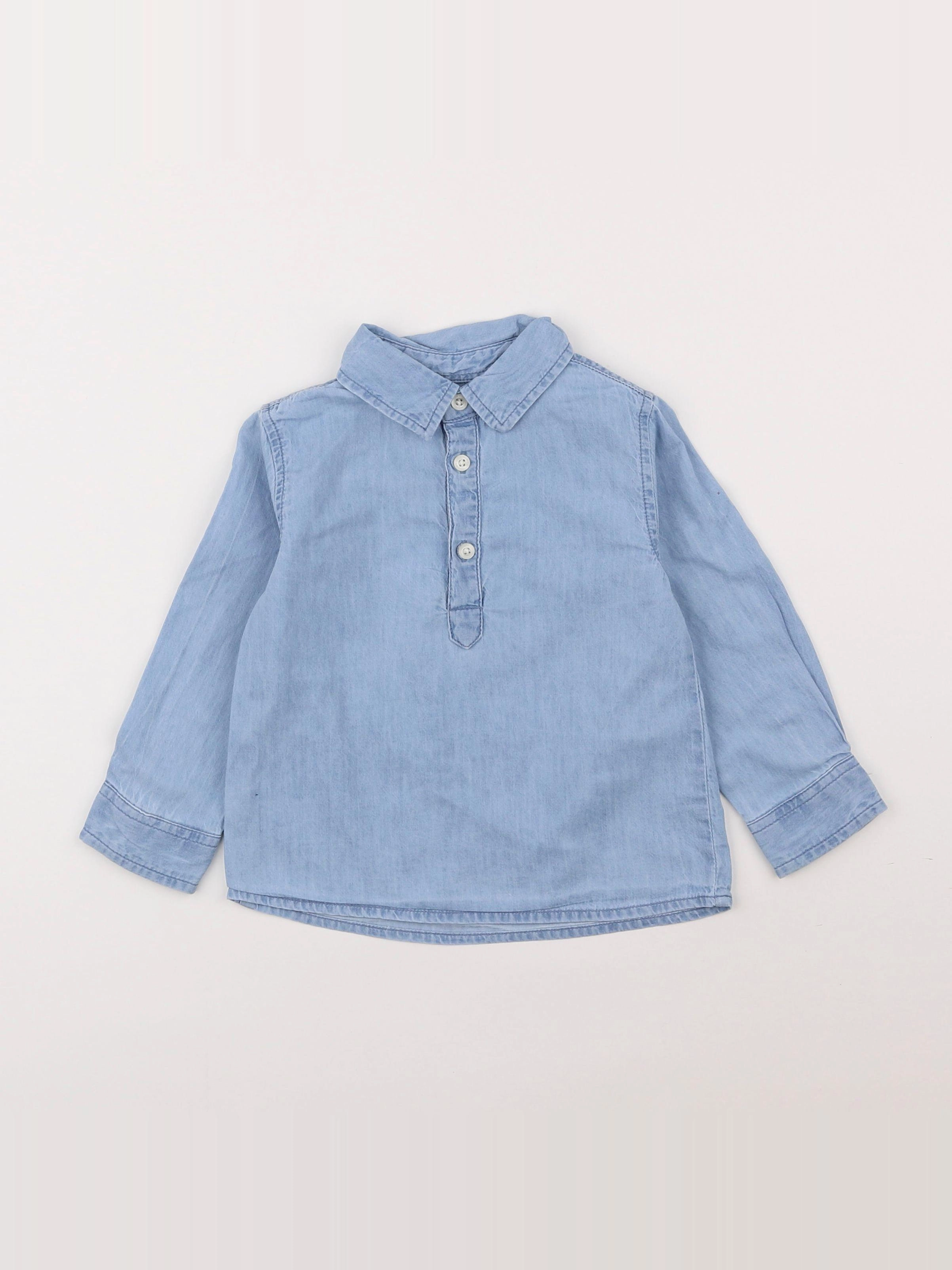 Mango - chemise bleu - 18 mois à 2 ans