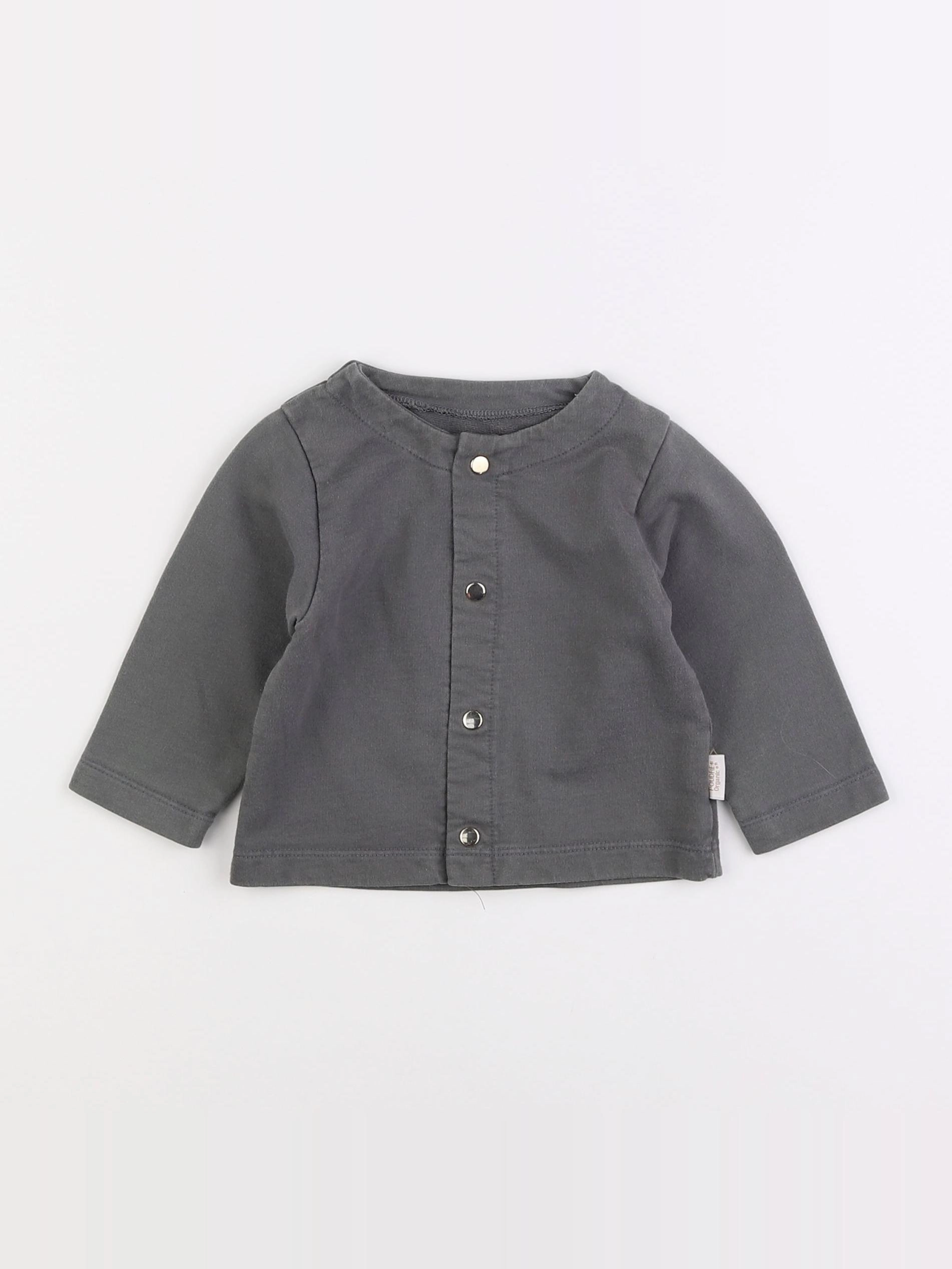 Poudre Organic - gilet gris - 12 mois