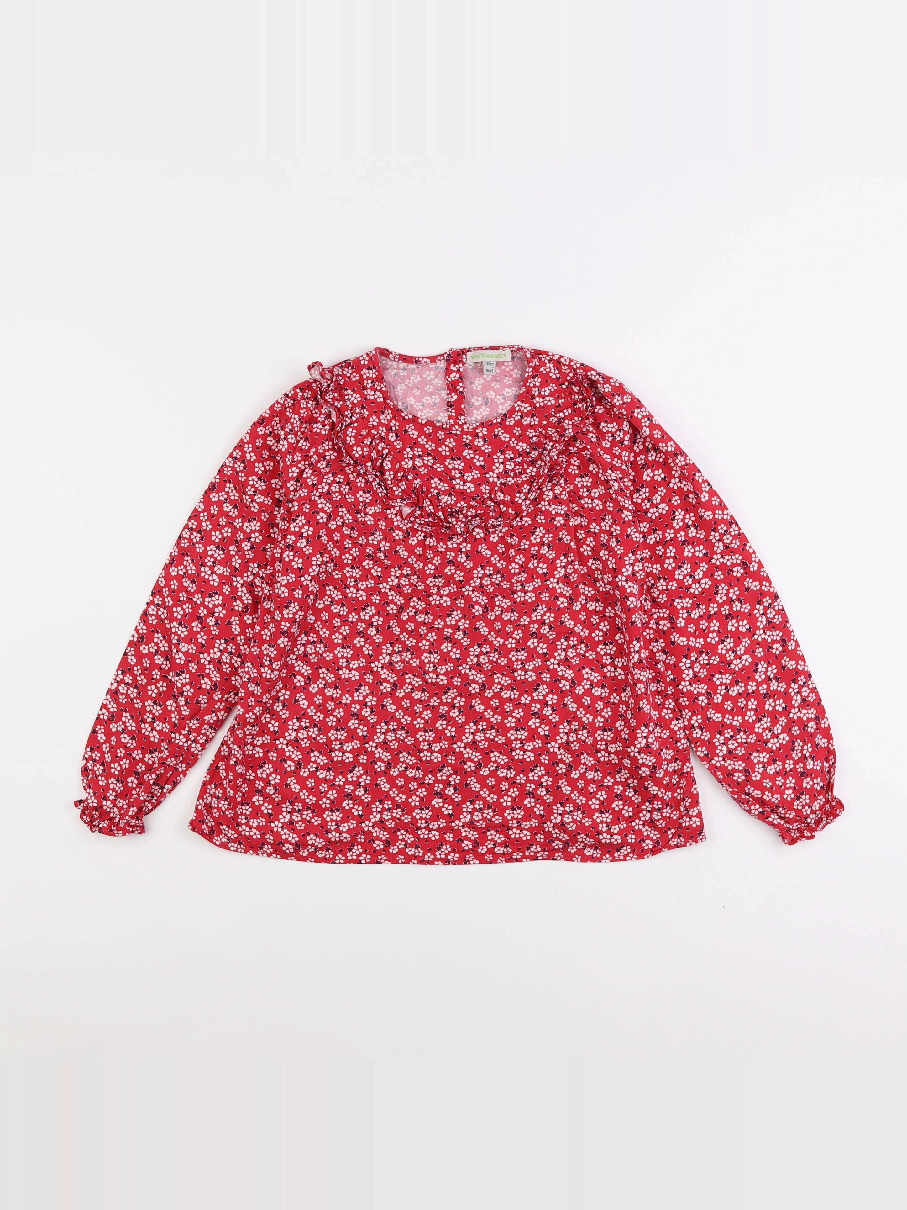 Vertbaudet - blouse rouge - 8 ans