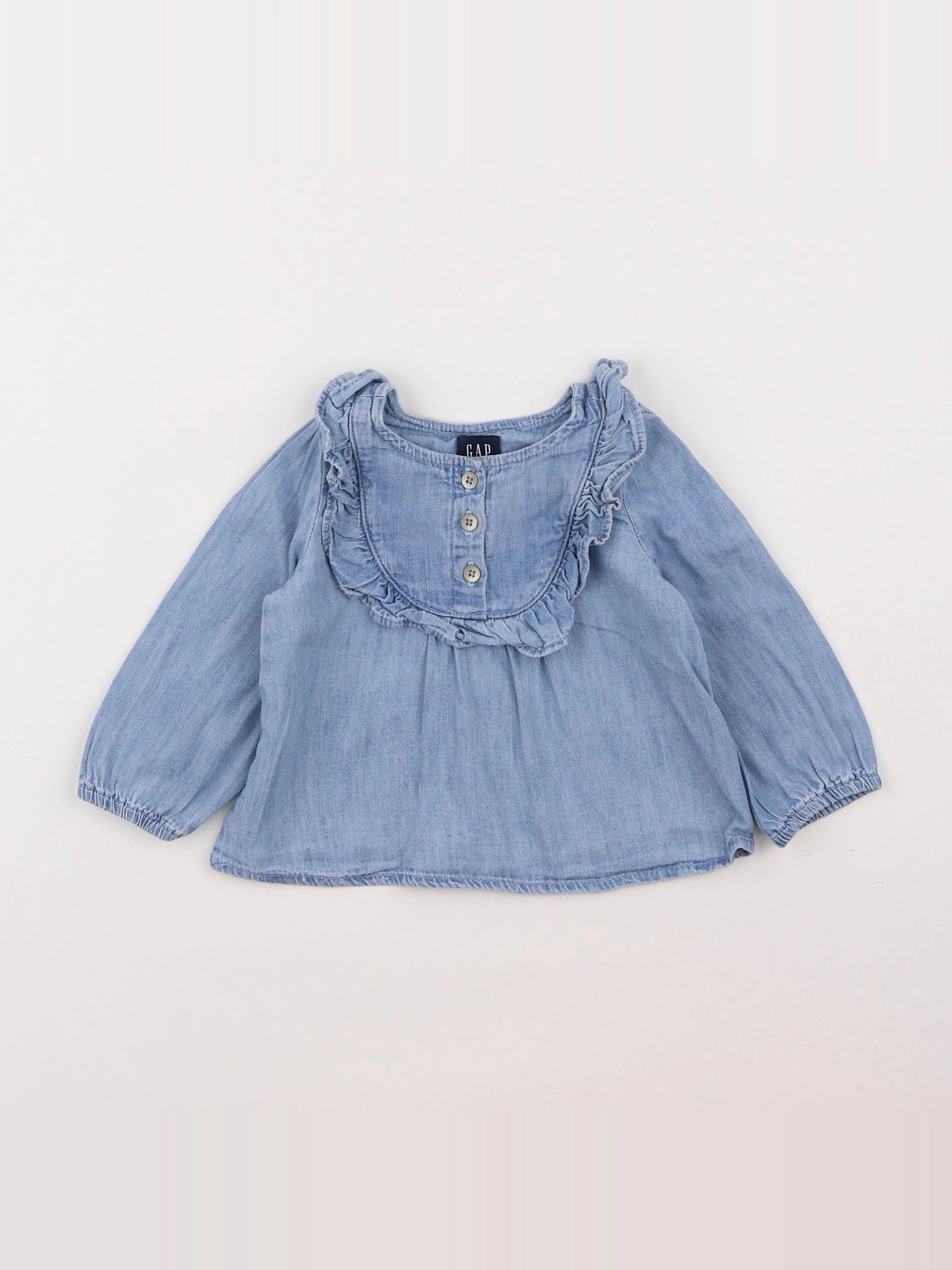 GAP - blouse bleu - 6/12 mois
