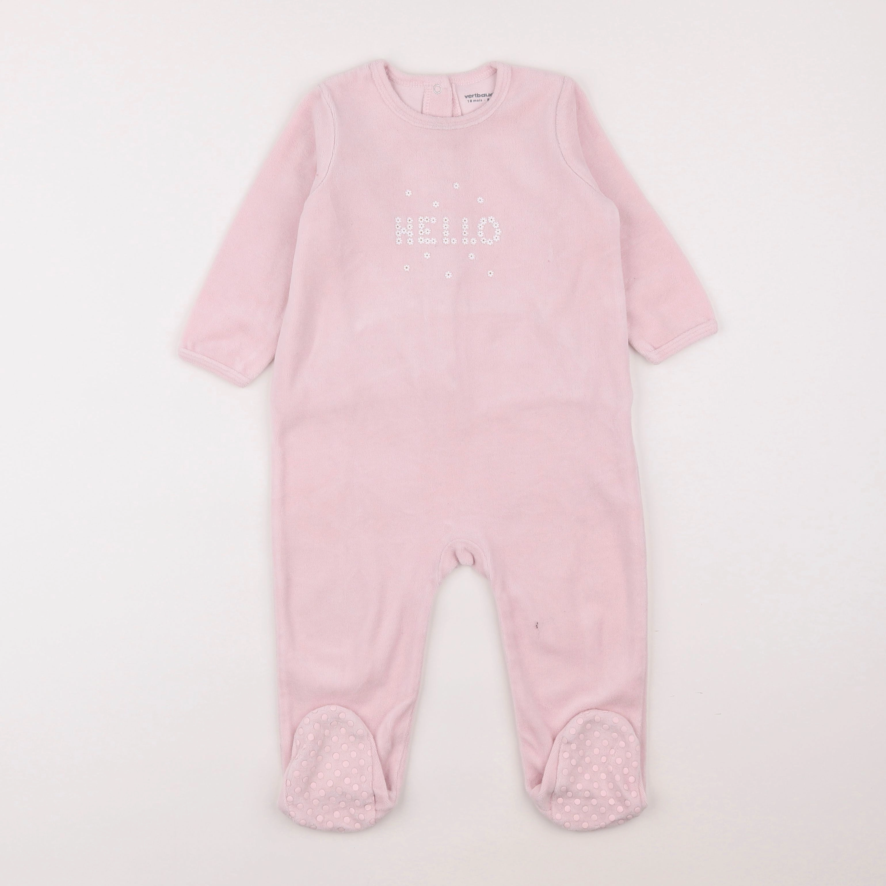 Vertbaudet - pyjama velours rose - 18 mois