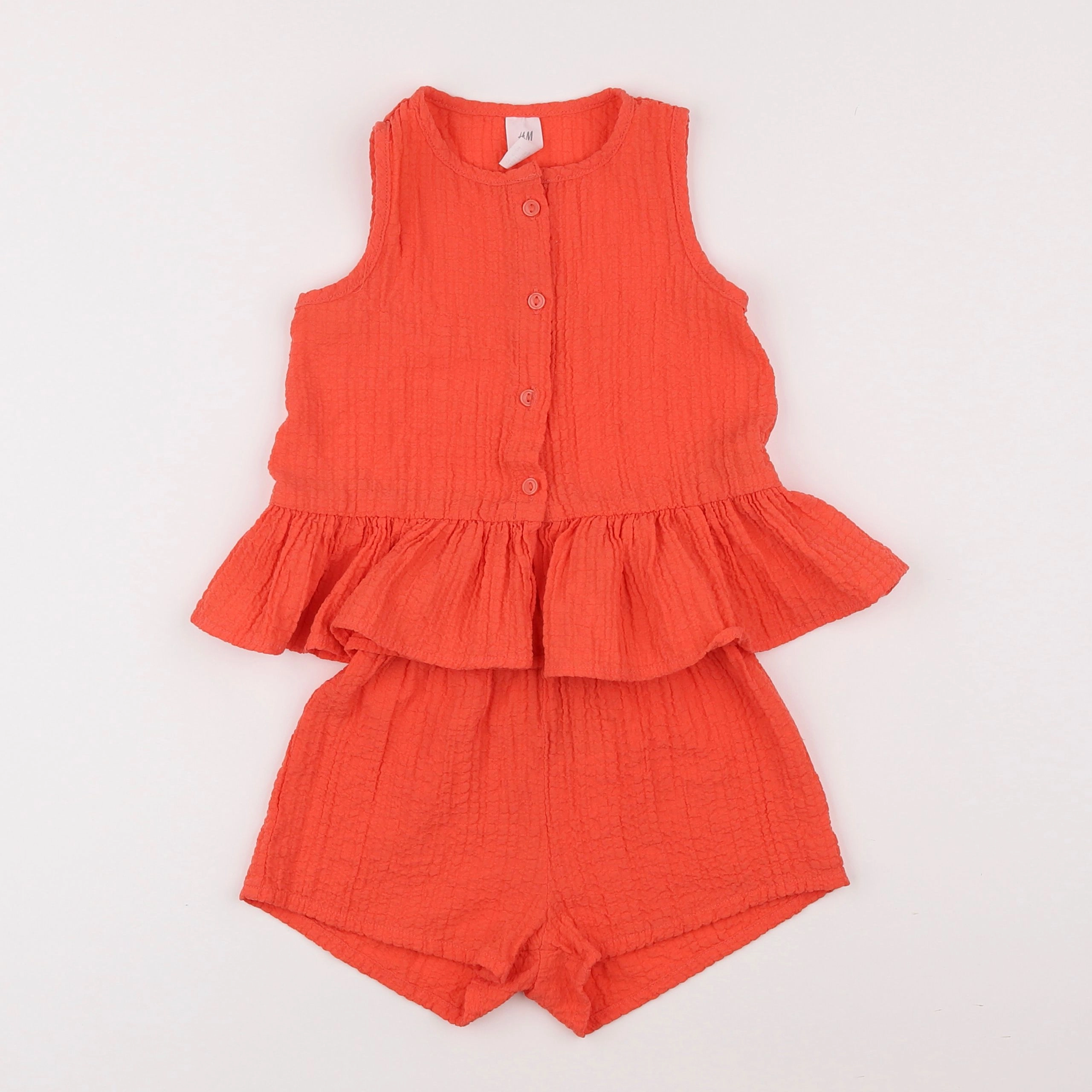 H&M - ensemble orange - 9/12 mois