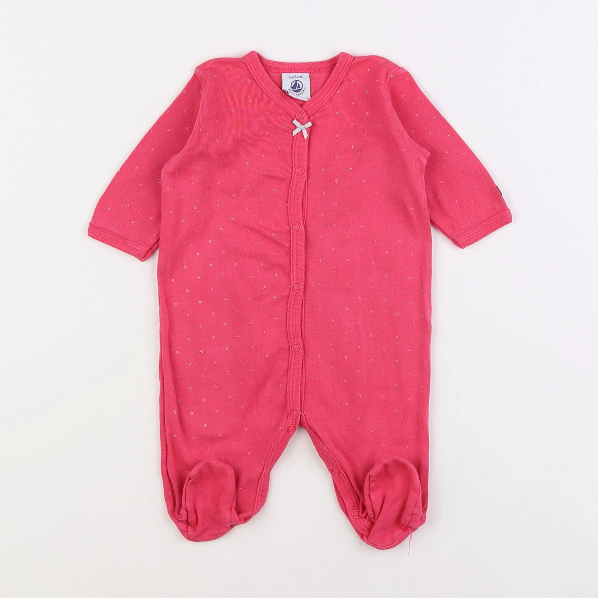 Petit Bateau - pyjama coton rose - 1 mois