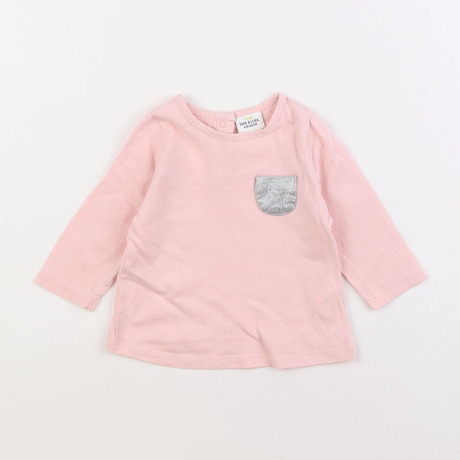 Vertbaudet - tee-shirt rose - 6 mois