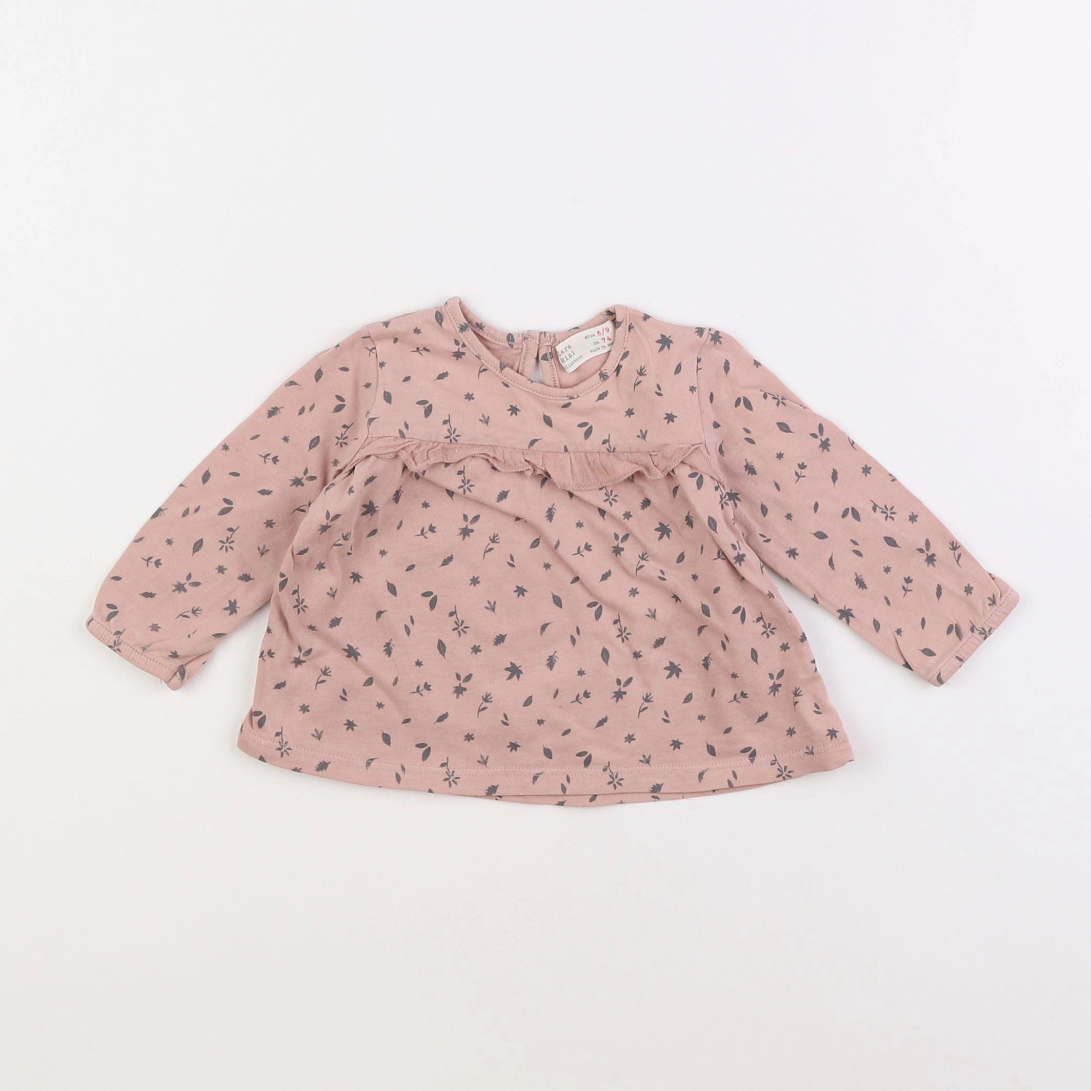 Zara - tee-shirt rose - 6/9 mois