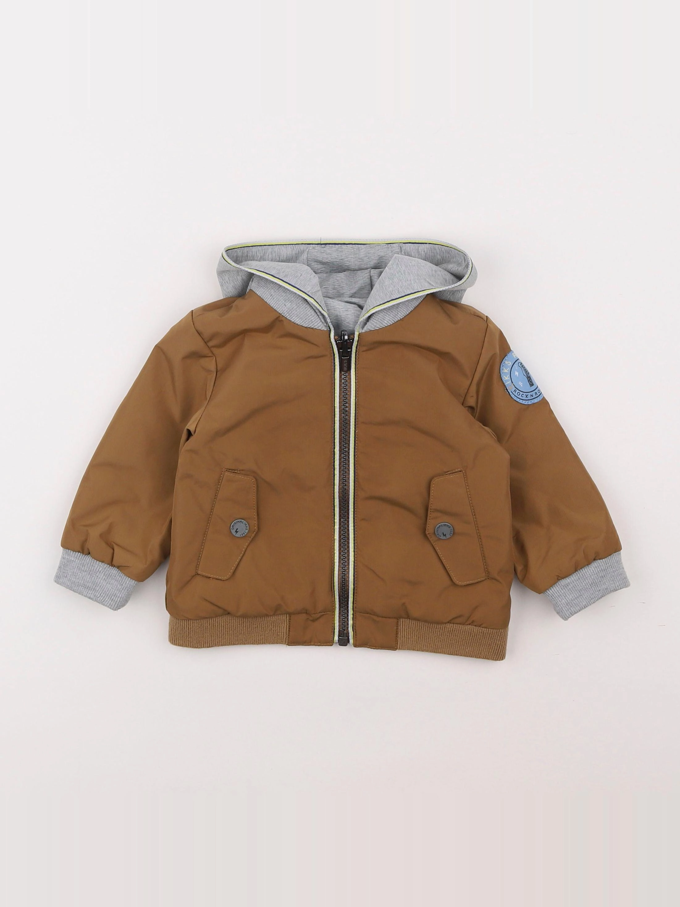 IKKS - veste marron, gris - 6 mois