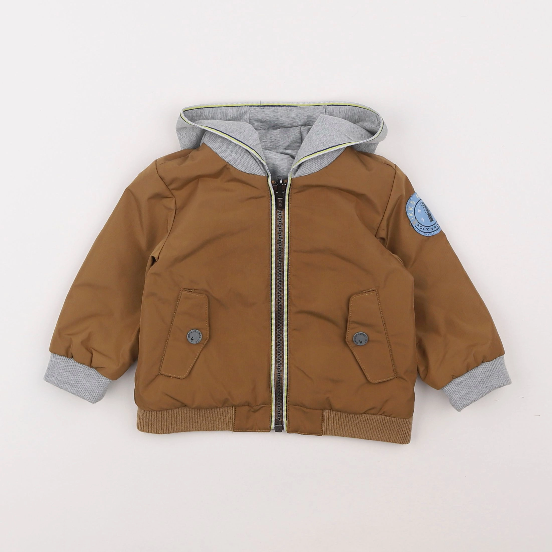 IKKS - veste marron, gris - 6 mois