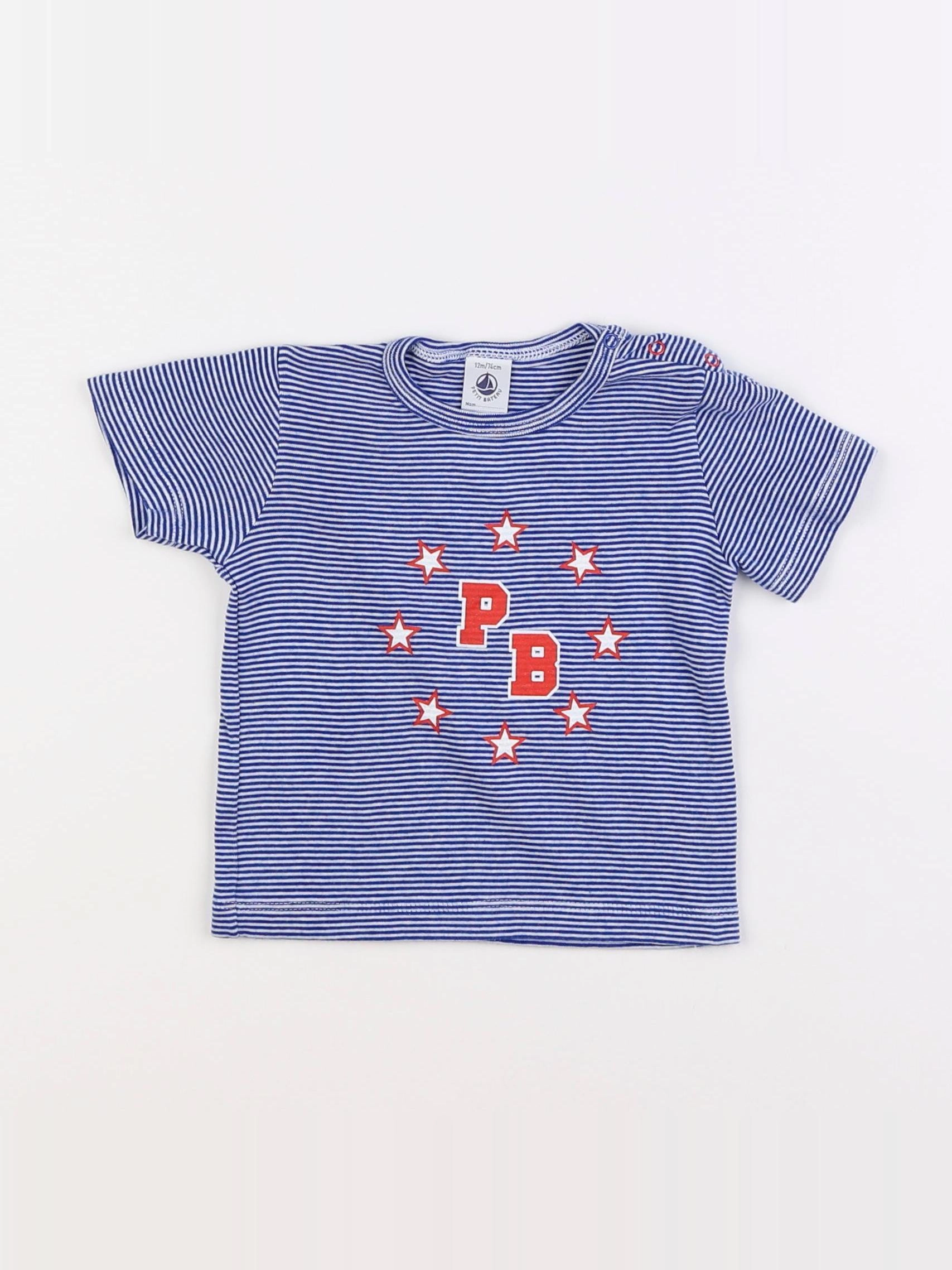 Petit Bateau - maillot de corps bleu - 12 mois