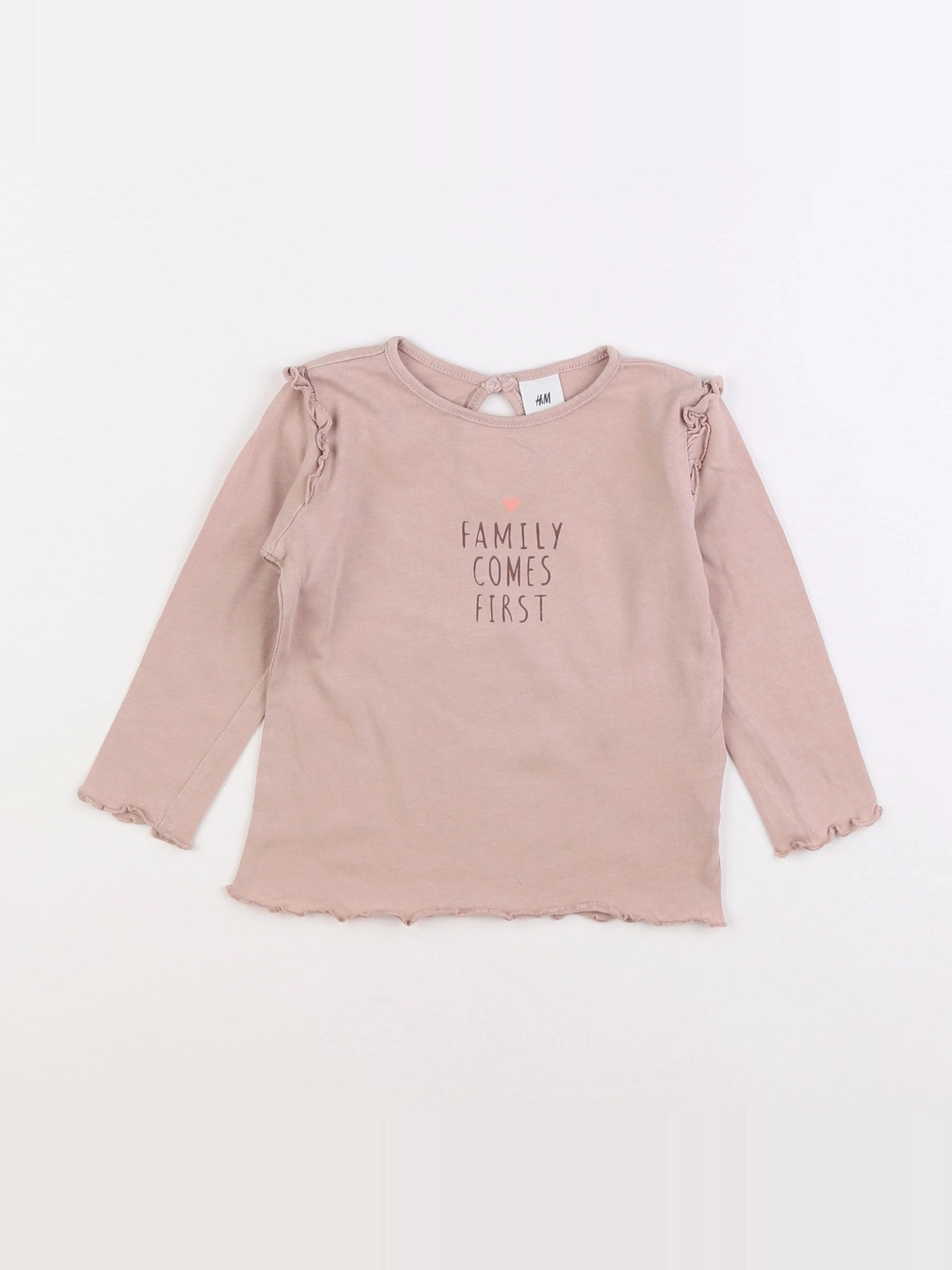 H&M - tee-shirt rose - 12/18 mois