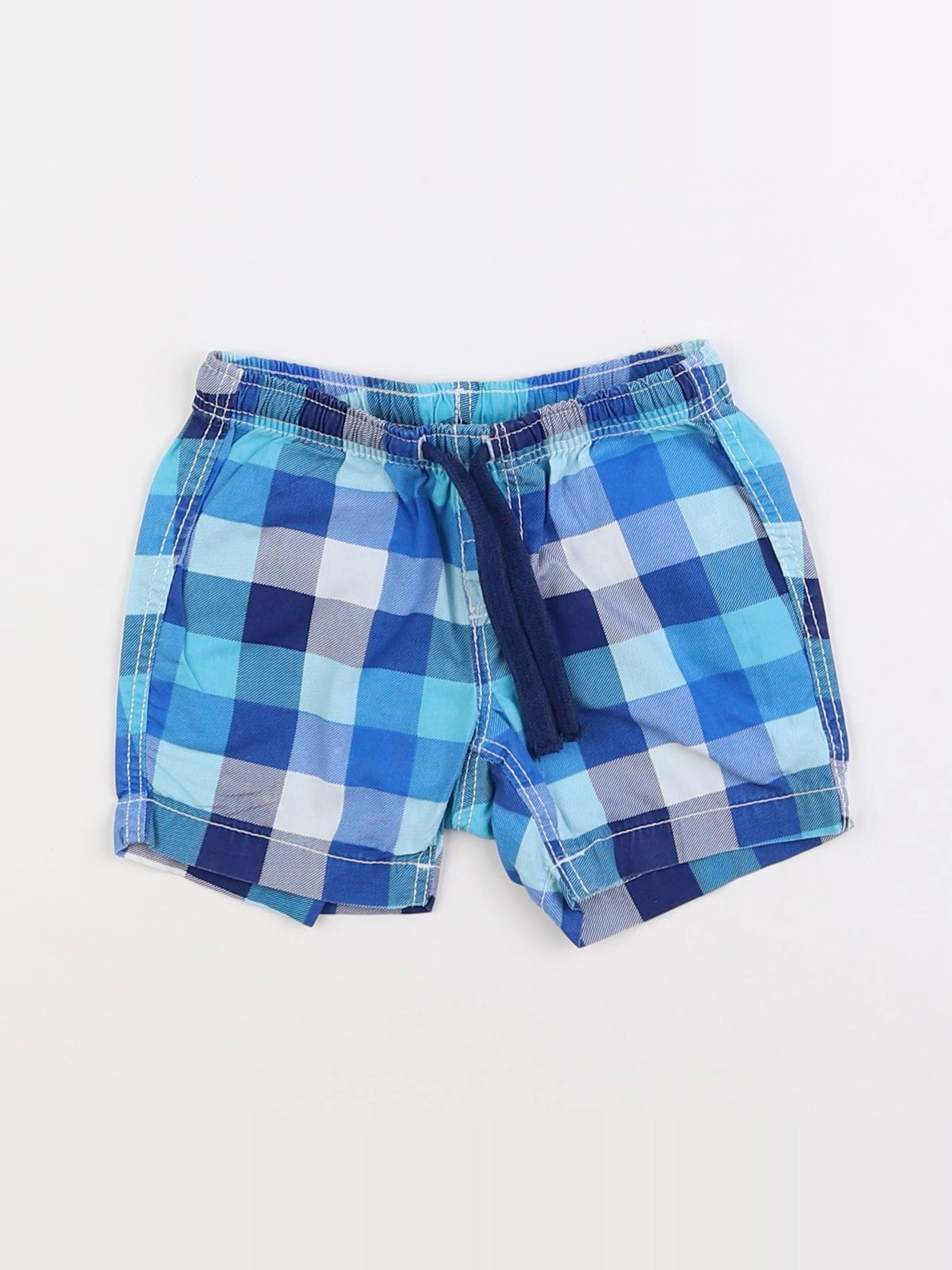 H&M - short bleu - 6/9 mois