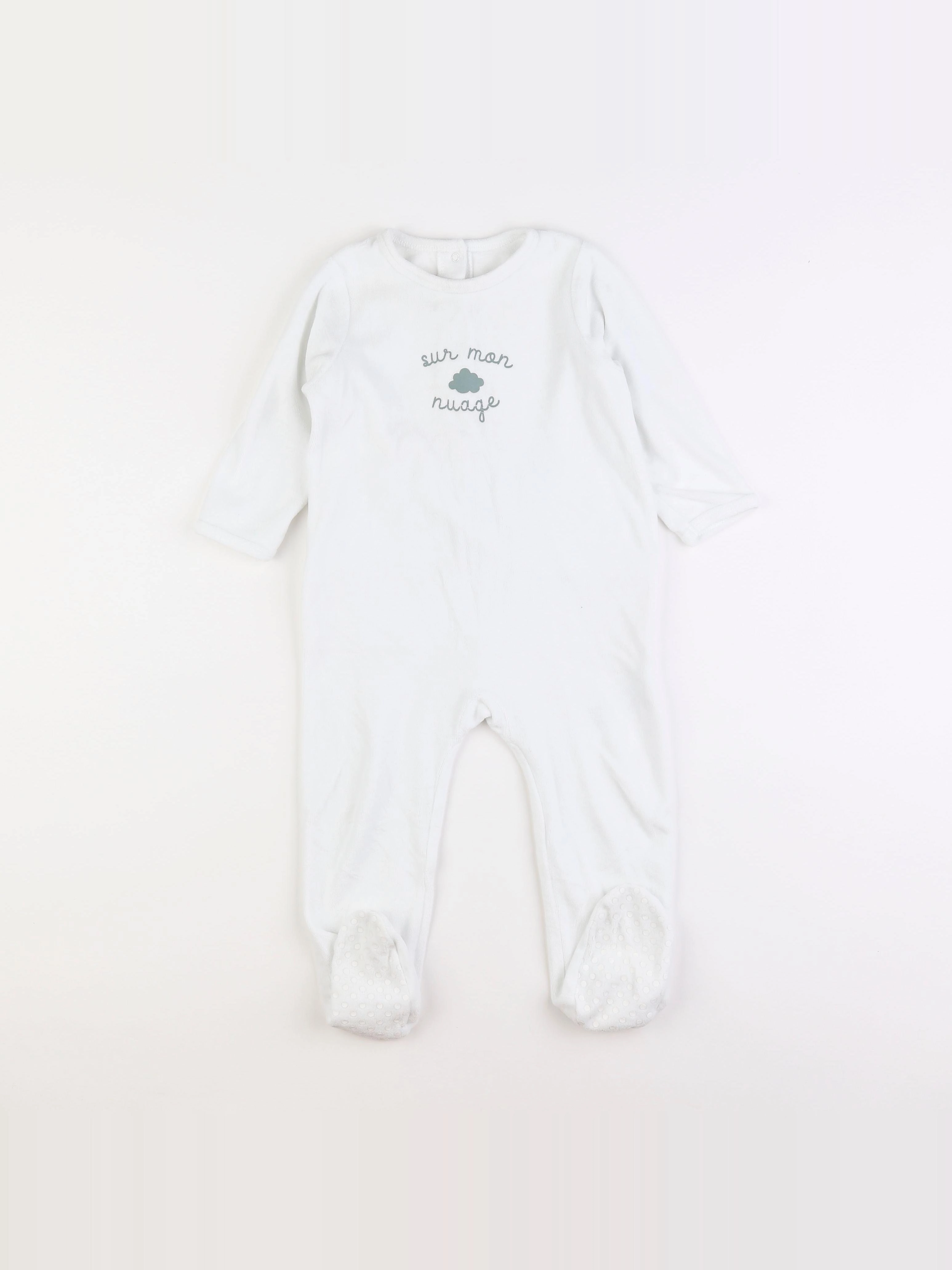 Vertbaudet - pyjama velours blanc - 2 ans