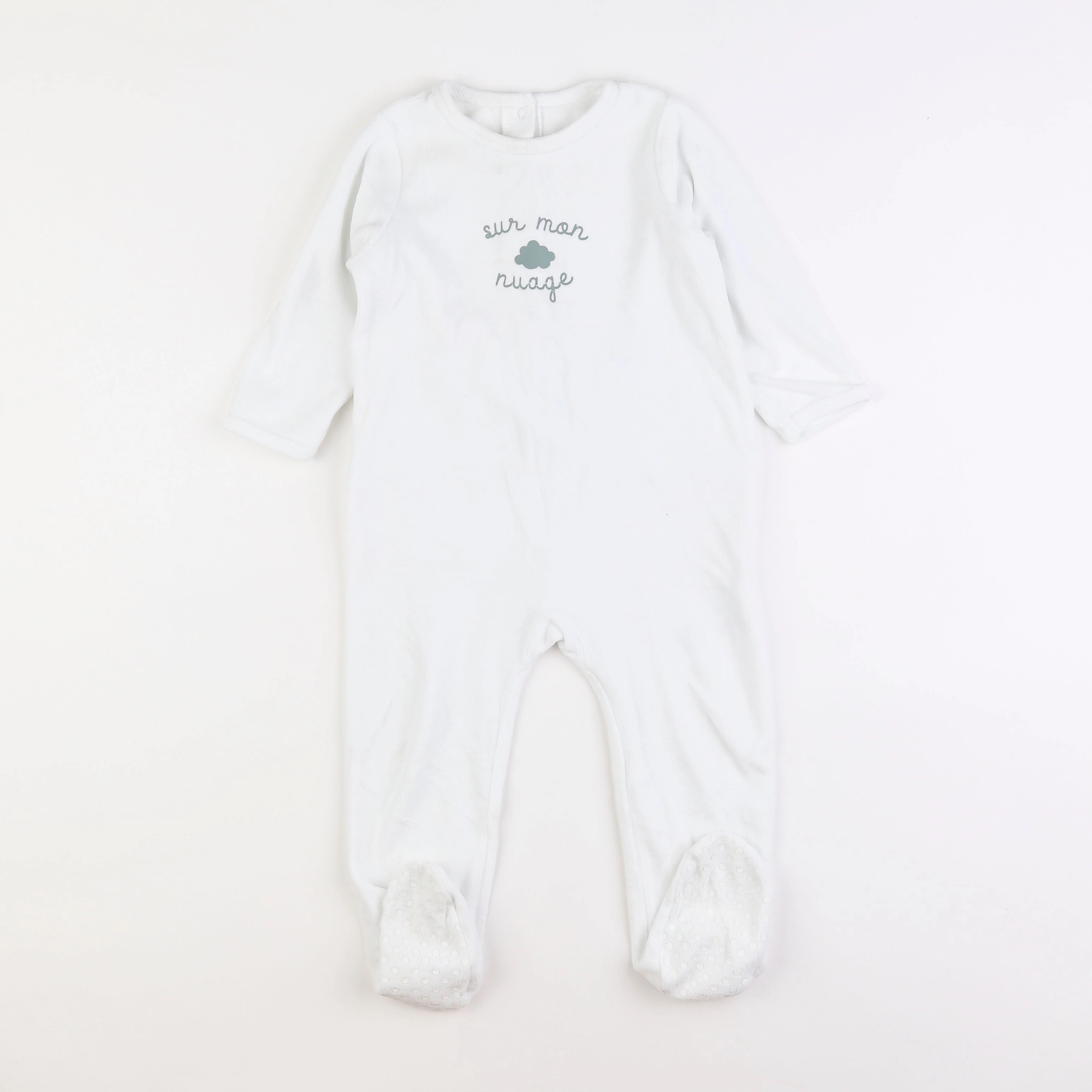 Vertbaudet - pyjama velours blanc - 2 ans