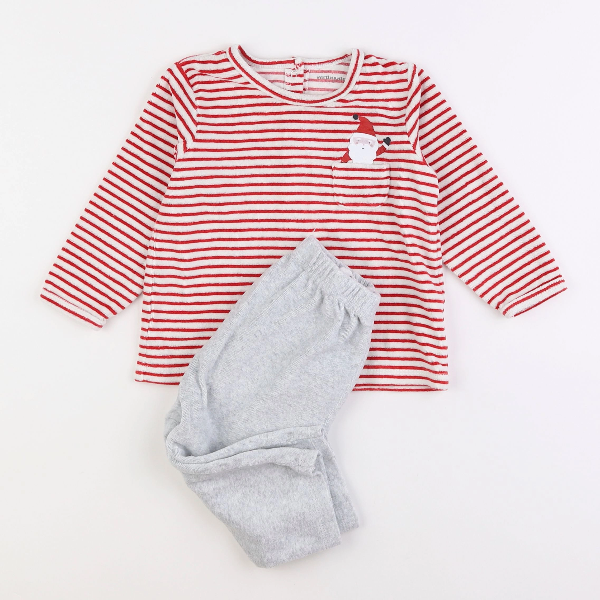 Vertbaudet - pyjama velours rouge - 2 ans