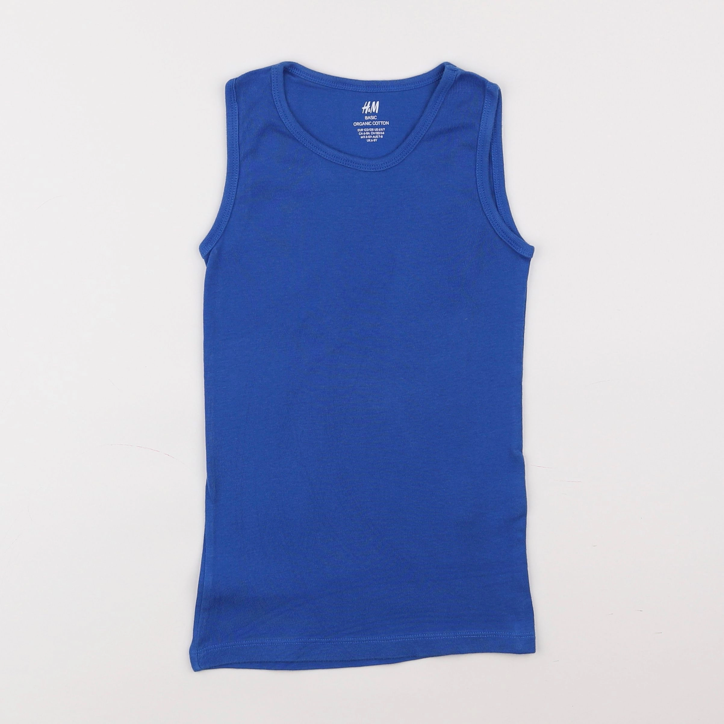 H&M - maillot de corps bleu - 6/8 ans