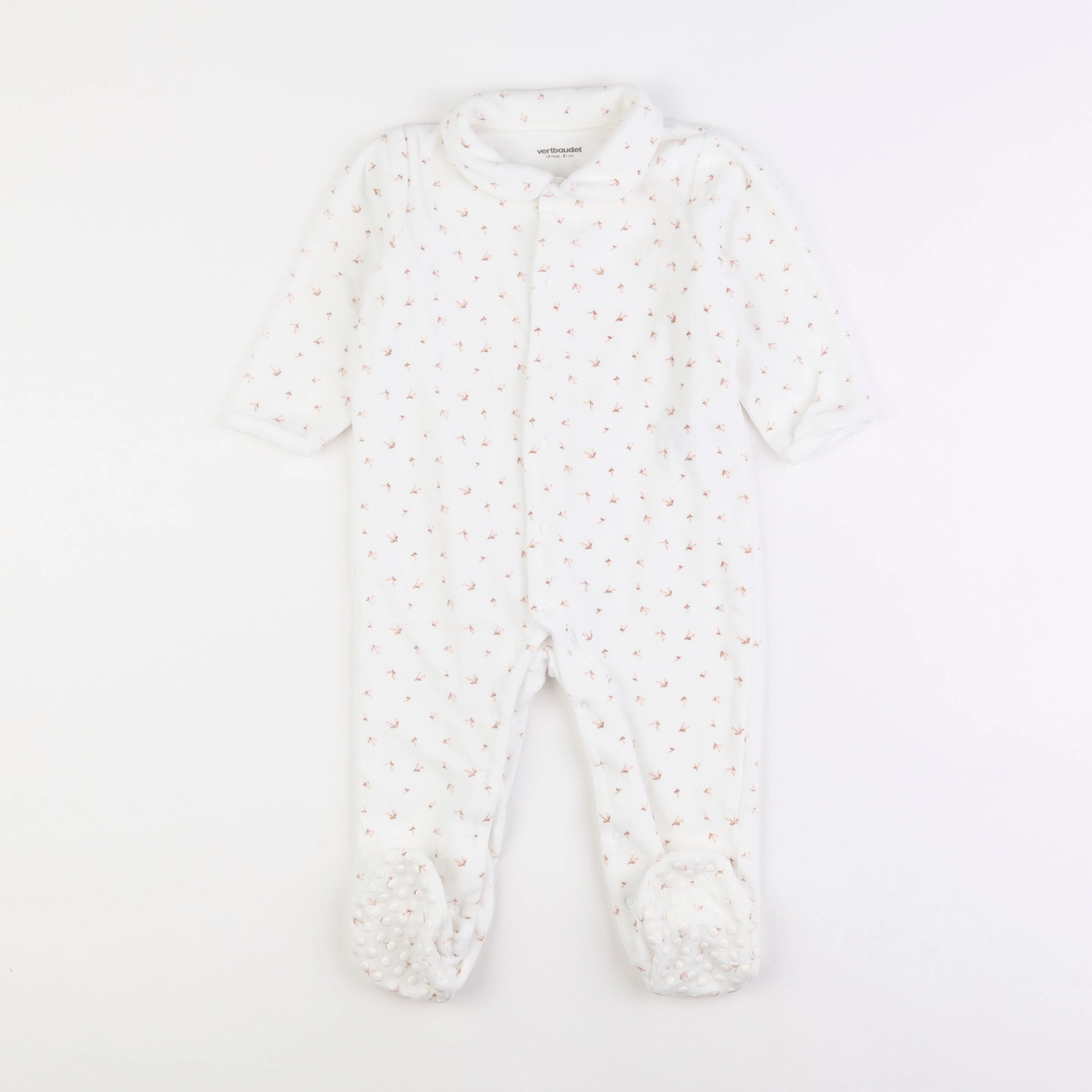 Vertbaudet - pyjama velours blanc - 18 mois