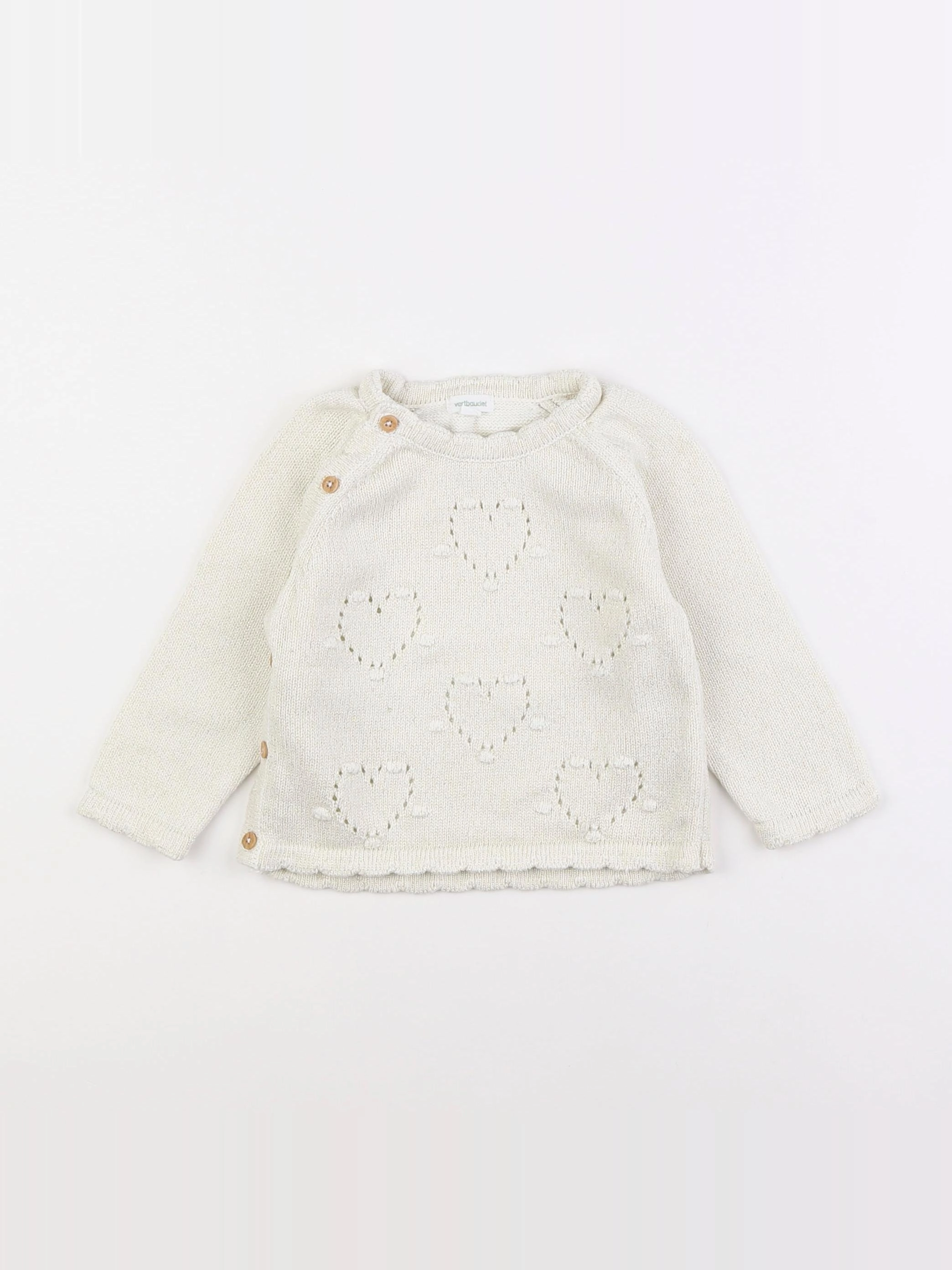 Vertbaudet - pull beige - 12 mois