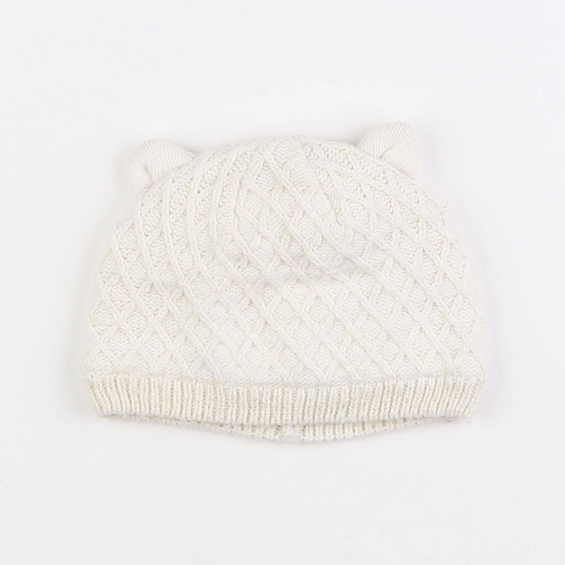 Vertbaudet - bonnet blanc - 2/3 ans
